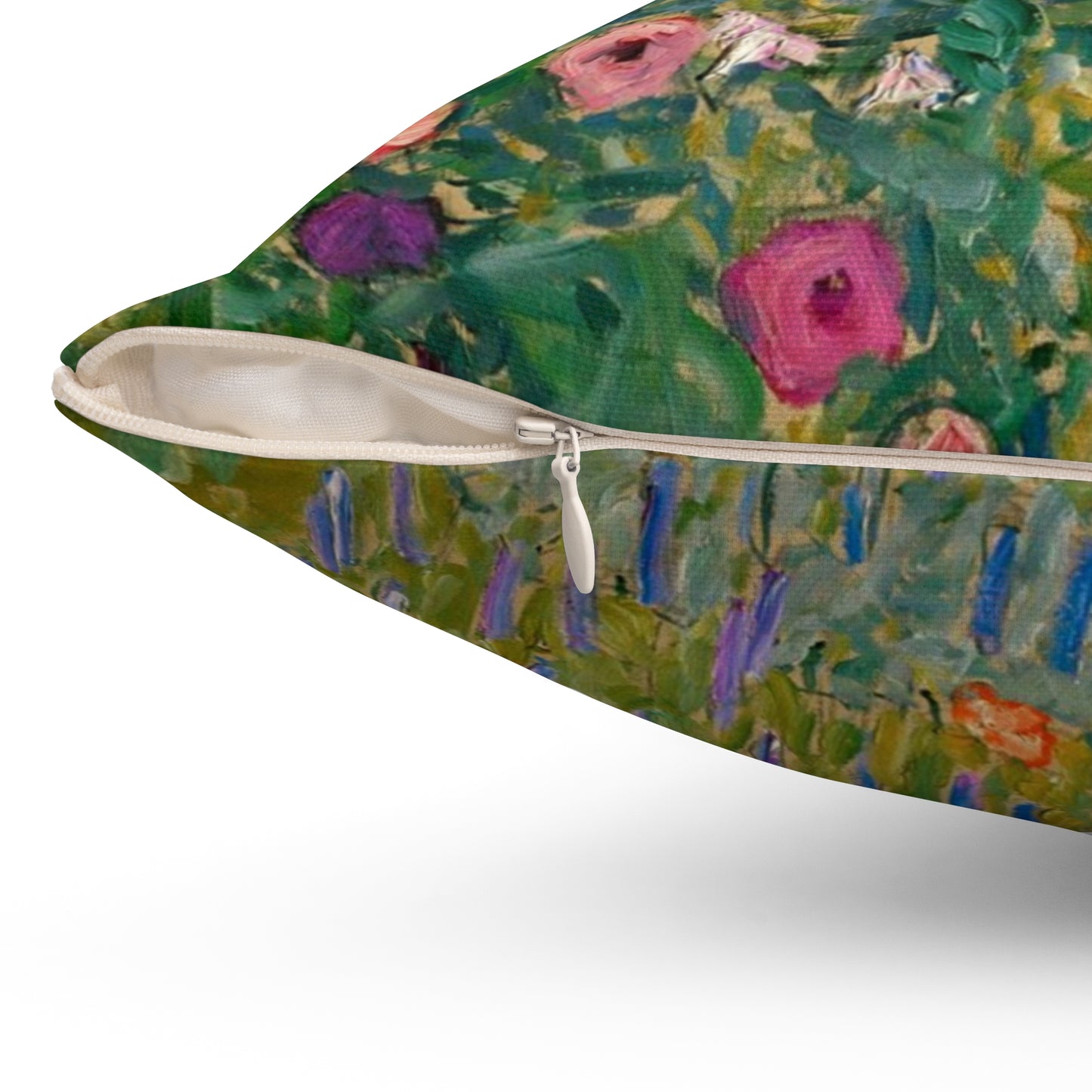 Gustav Klimt, Italian Garden, Roses, Square Pillow, Art, Artist, Painting, Museum, Gift
