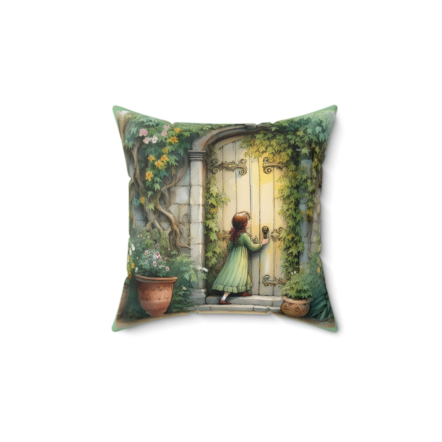 The Secret Garden, Vintage Style, Square Pillow