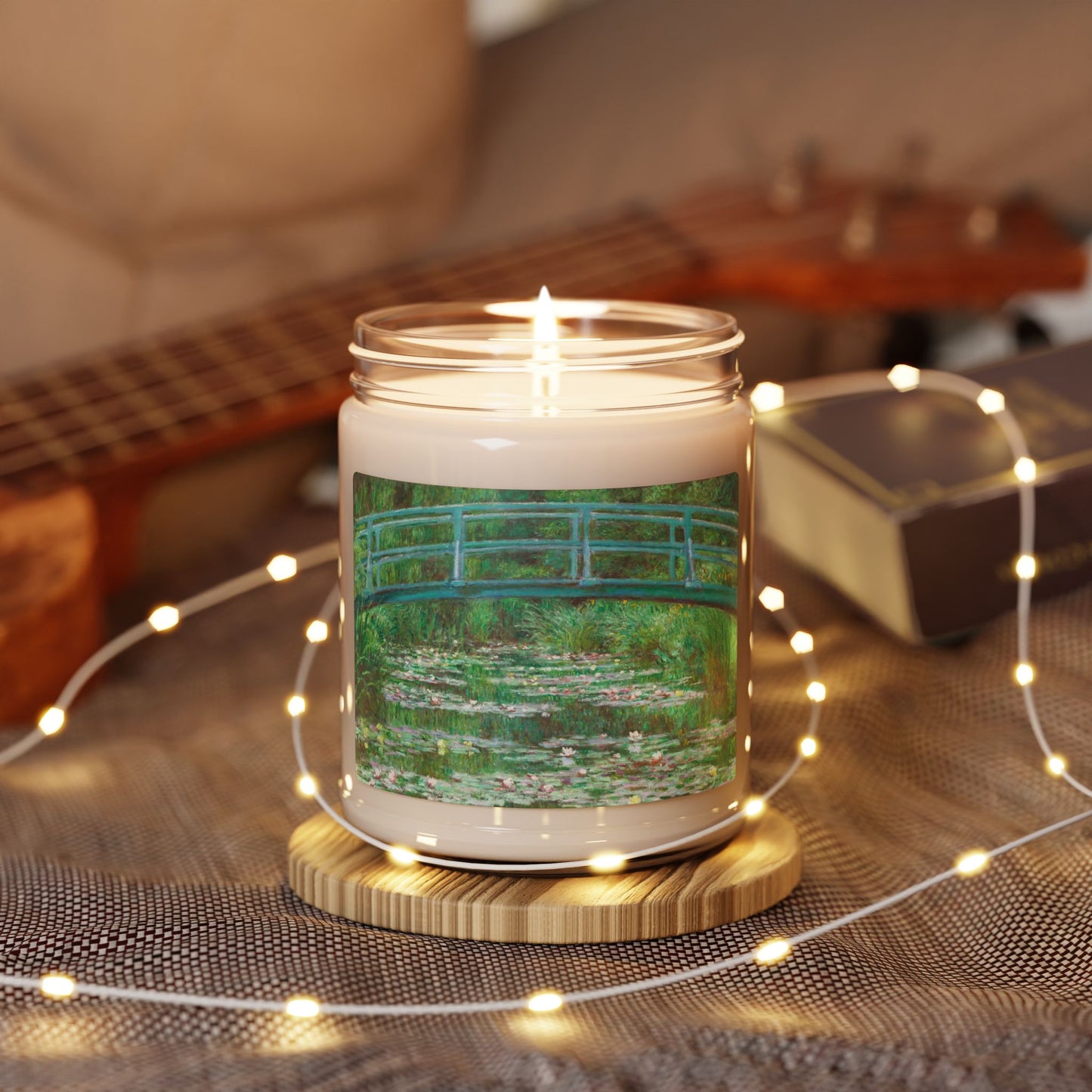 Claude Monet, Japanese Bridge, Waterlilies, Scented Soy Candle, 9oz
