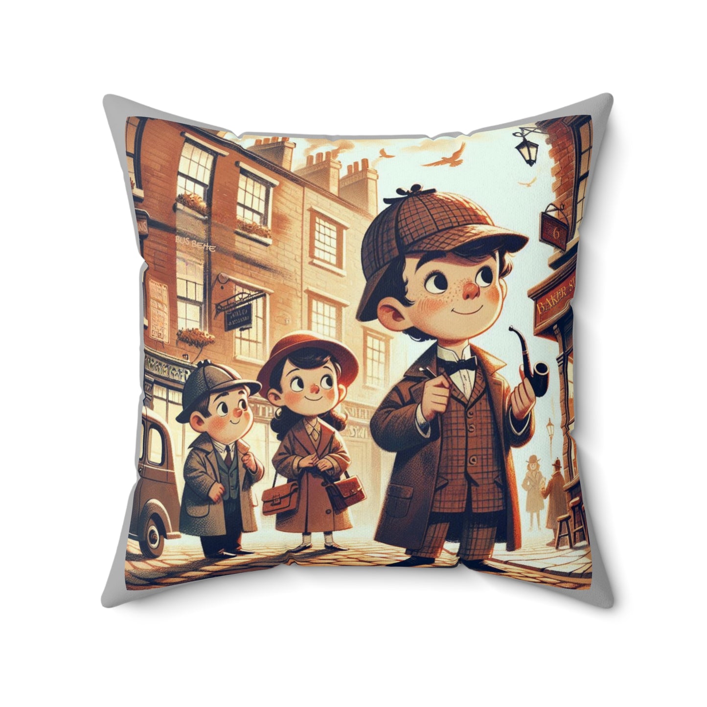 Sherlock Holmes Pillow, Detective Decor, Mystery Room Accent, Literary Home Gift, Book Lover Cushion, Polyester Literary Pillow, Arthur
