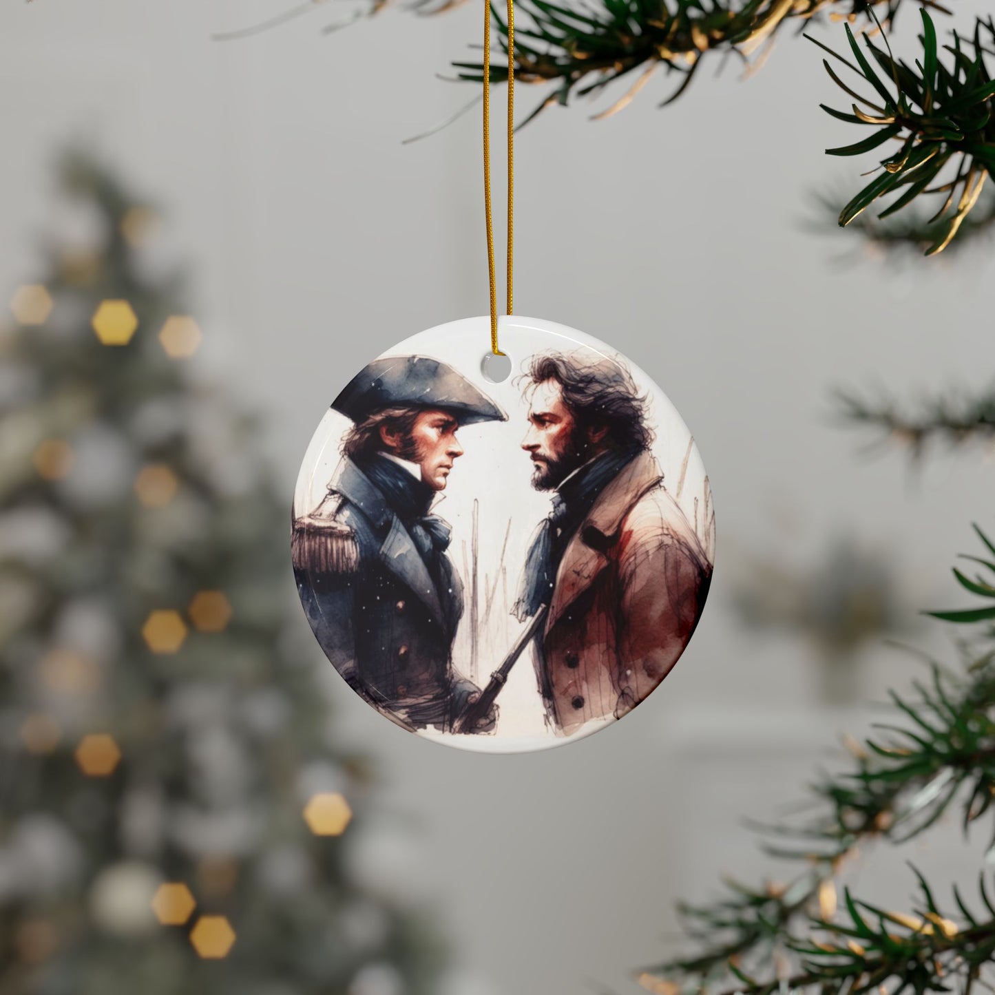 Les Miserables Ceramic Ornament, Literary Gift, Victor Hugo, Holiday Decor, Unique Keepsake, 2-Side Print, Christmas Tree Decoration, (1pc,