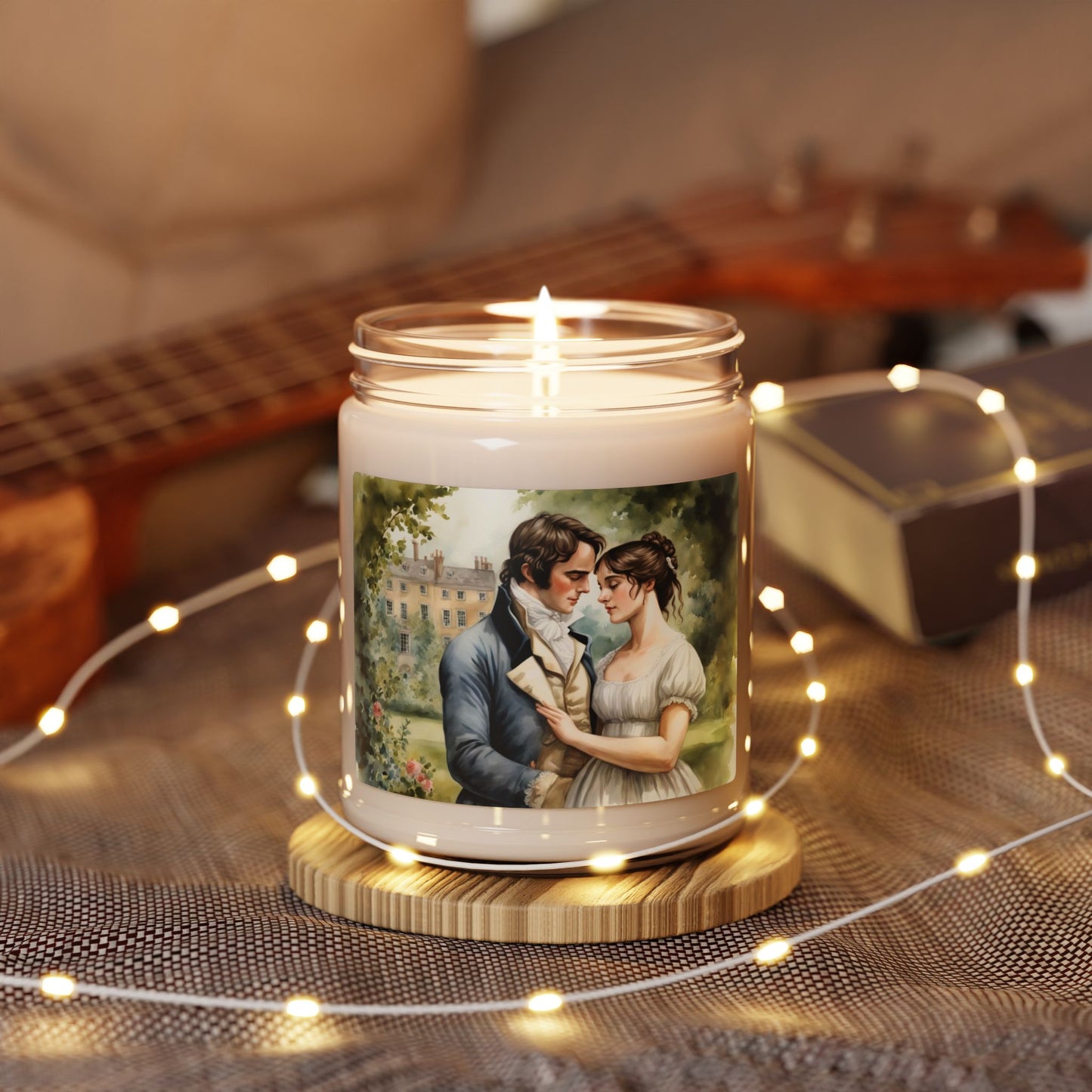Elizabeth and Darcy, Jane Austen, Austenite, British, Reader, Gift, Bookworm, Library, Scented Soy Candle, 9oz