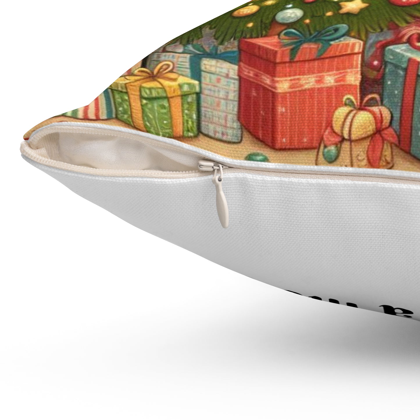Christmas Mouse Spun Polyester Square Pillow, Twas the Night Before Christmas Collection, A Visit from St Nicholas, Book Nook, Library