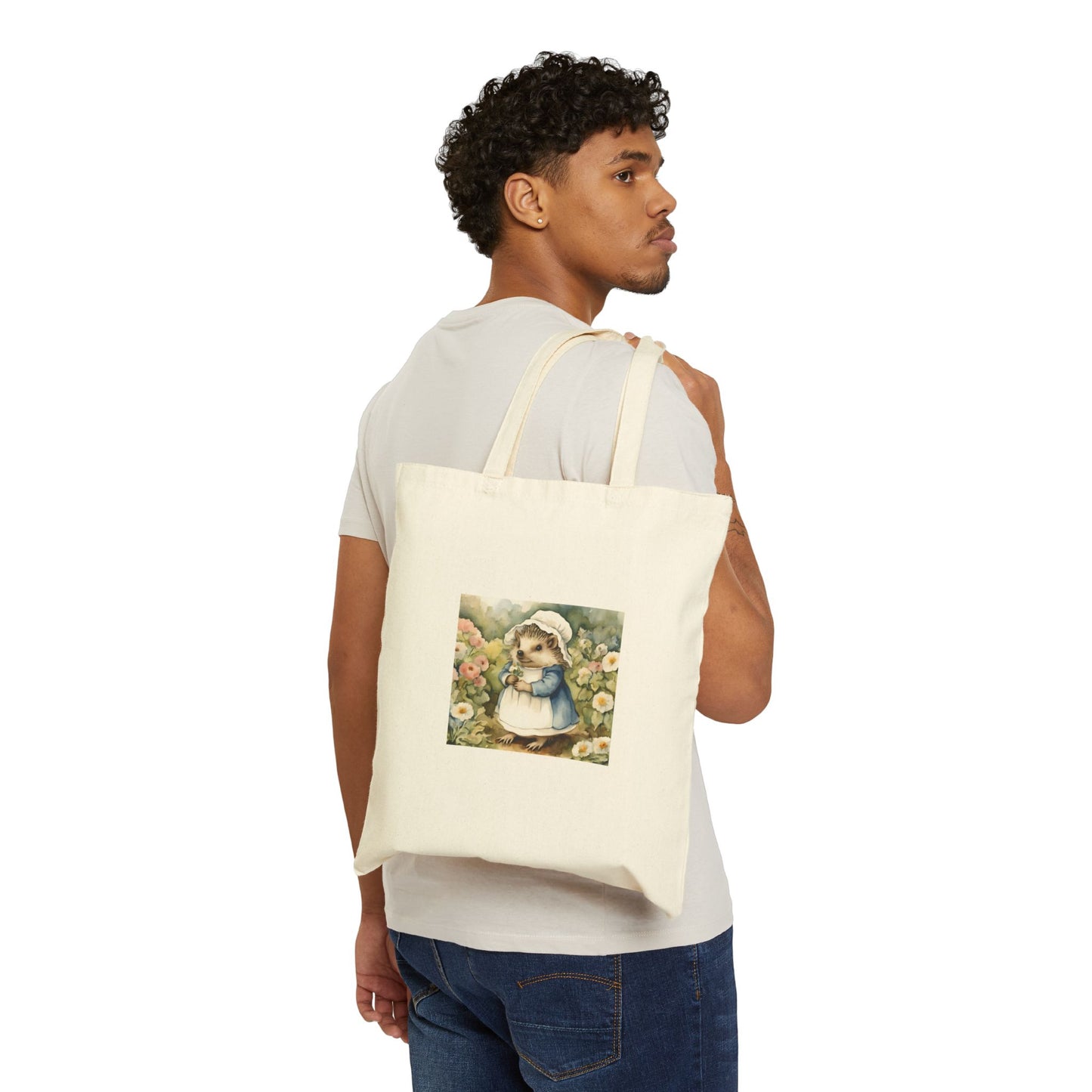 Beatrix Potter, Mrs. Tiggy-winkle, Hedgehog, Spring, Easter, Cotton, Canvas Tote Bag, Literary Tote