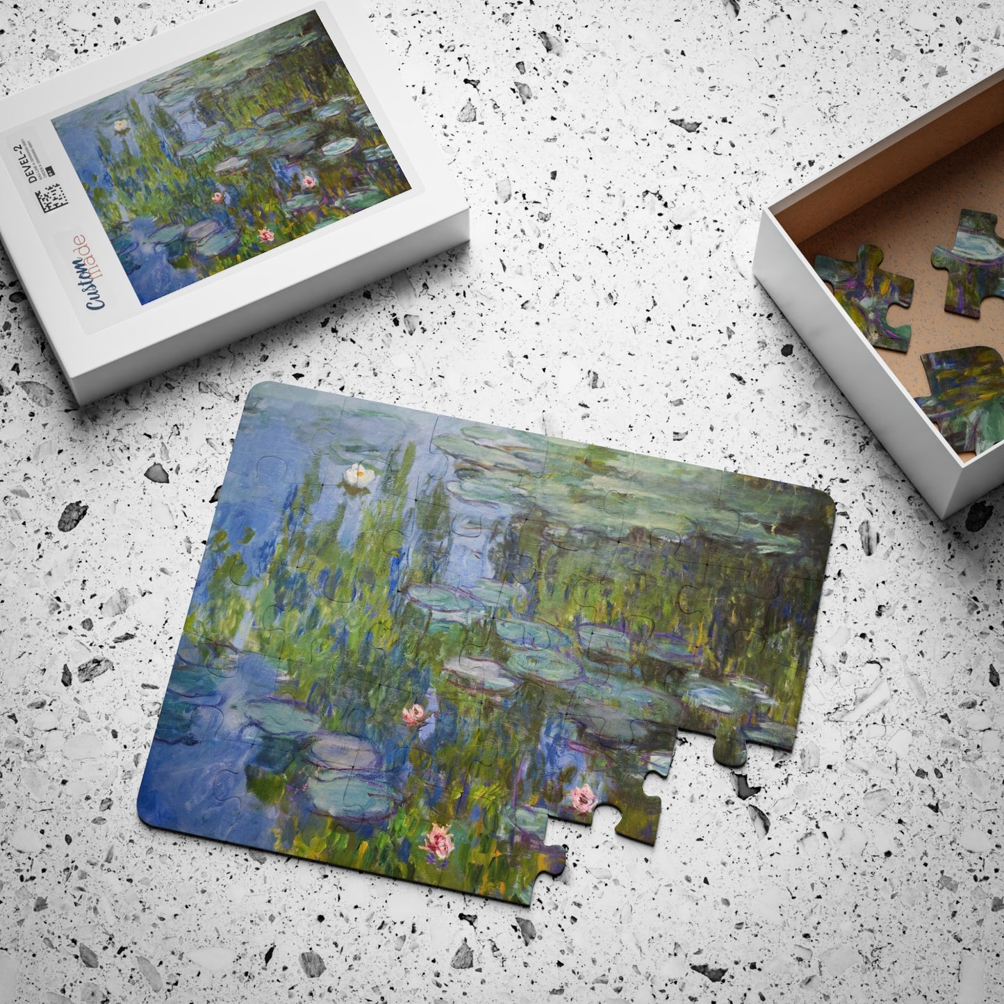 Claude Monet Waterlilies Kids Puzzle, Educational Art History Activity, 30-Piece Jigsaw Gift, Children Fun, Teacher Classroom Game