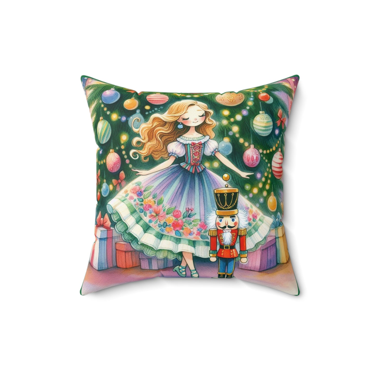 Ballet Pillow, Nutcracker Christmas Pillow, Spun Polyester Square Pillow, Cozy Home Decor, Kids Room Accent, Holiday Cheer Pillow, Christmas