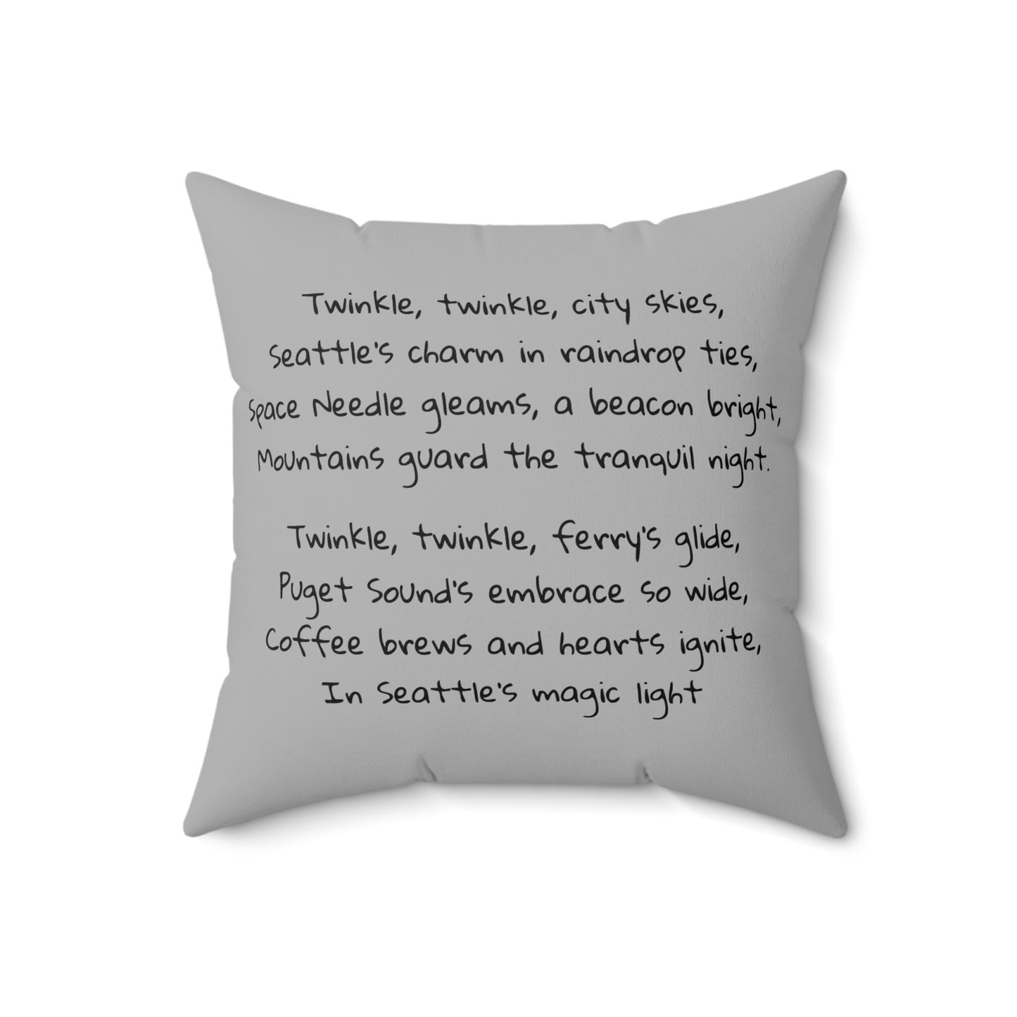 Seattle, Washington, Twinkle Twinkle Little Star, Nursery Rhyme, Square Pillow, Library, Book Nook, Reading Corner, Home Decor, Space Needle