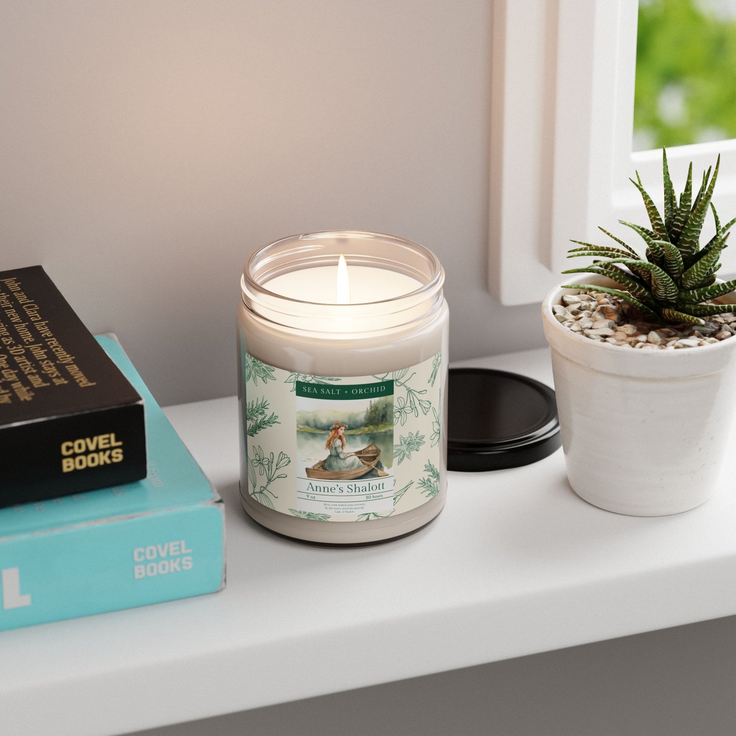 Anne of Green Gables, Lady of Shalott, Scented Soy Candle, 9oz, Lucy Maud Montgomery, Alfred Lord Tennyson, Literary Candle, Sea Salt Orchid