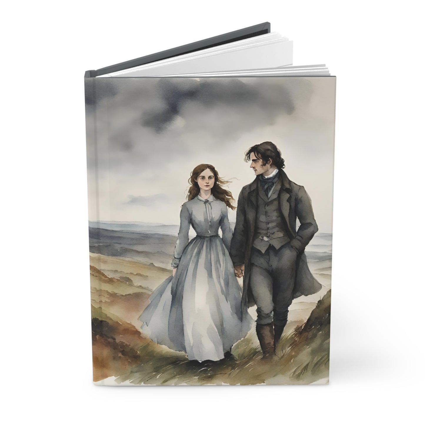 Wuthering Heights, Emily Bronte, Heathcliff, Cathy, British Literature, Hardcover Journal Matte