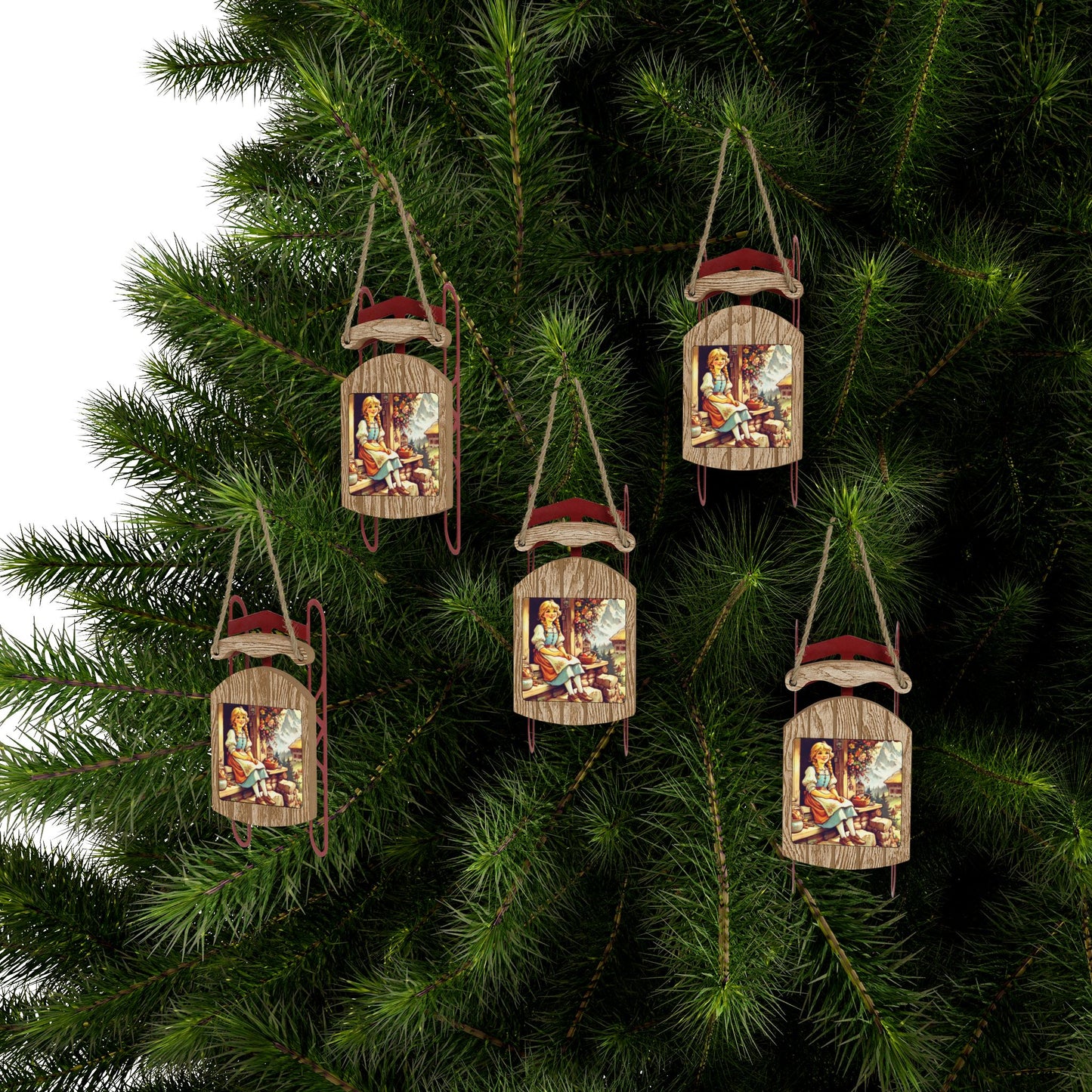 Heidi, Johanna Spyri, Book, Literary Ornament, Christmas, Holiday, Gift, Sled, Ornament, Switzerland, Stocking Stuff
