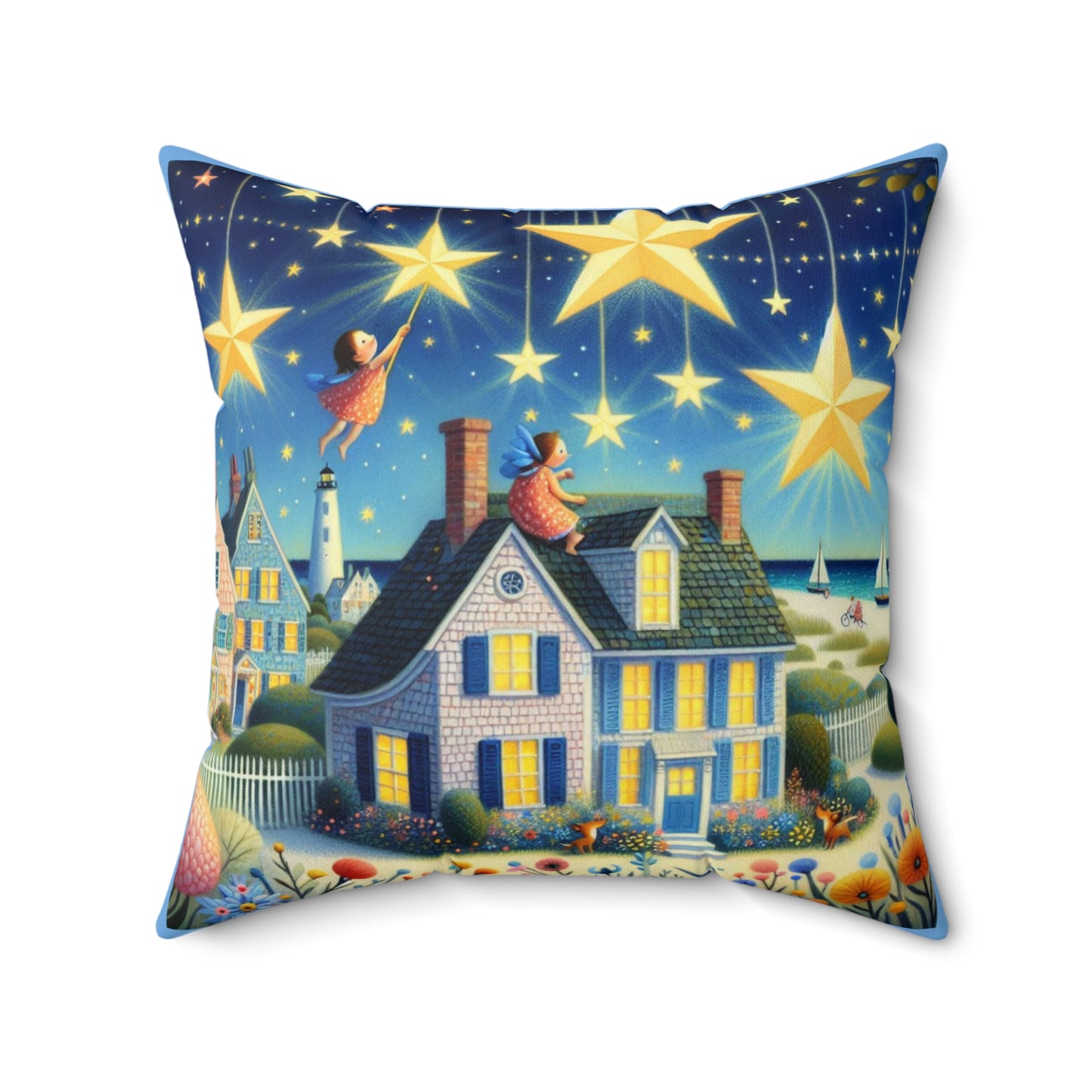 Hamptons, Beach, New York, Twinkle Twinkle Little Star, Nursery Rhyme, Square Pillow, Library, Book Nook, Reading Corner, Decor