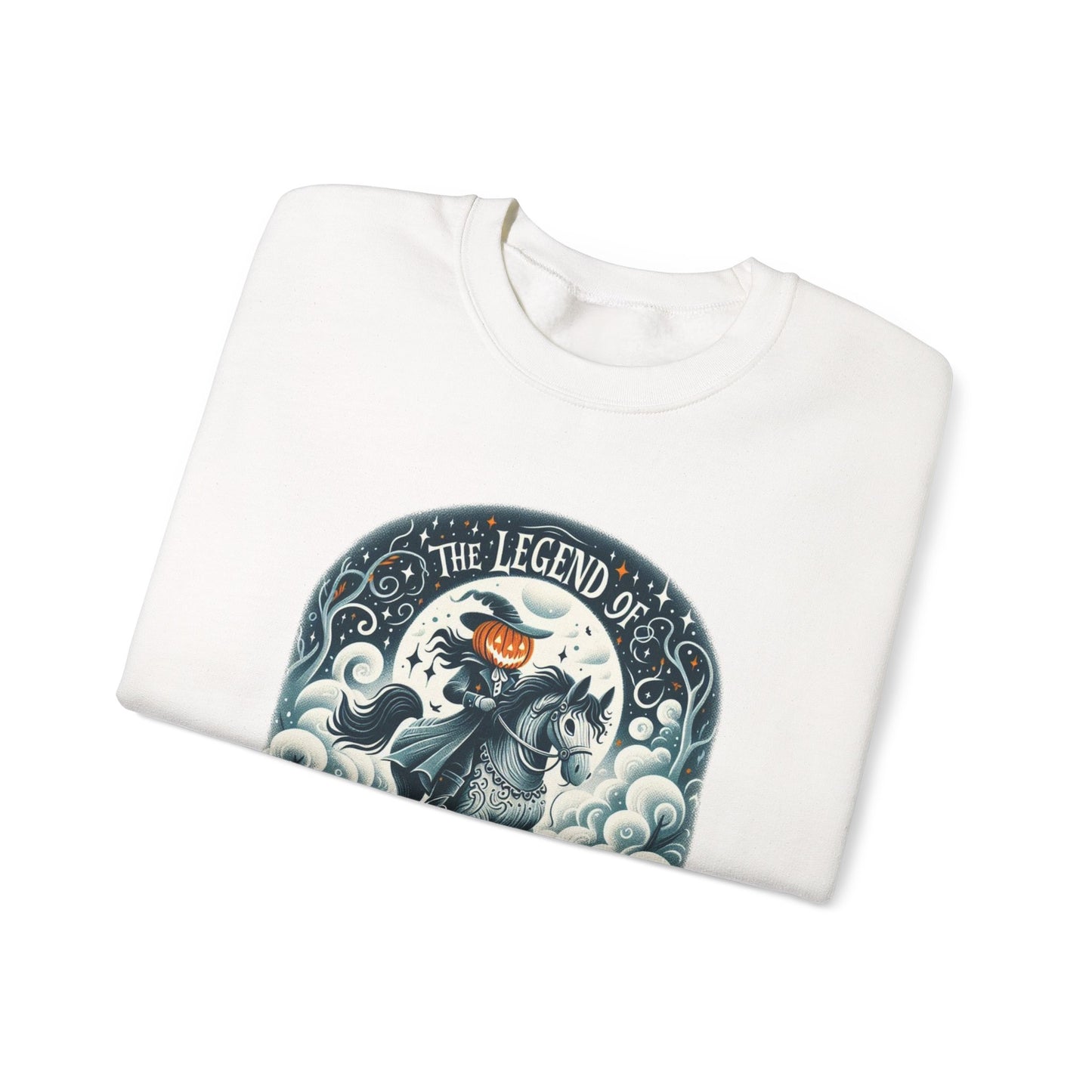 Legends of Sleepy Hollow Crewneck Sweatshirt, Halloween Fall Apparel, Pumpkin Design, Spooky Gift, Cozy Unisex Sweatshirt