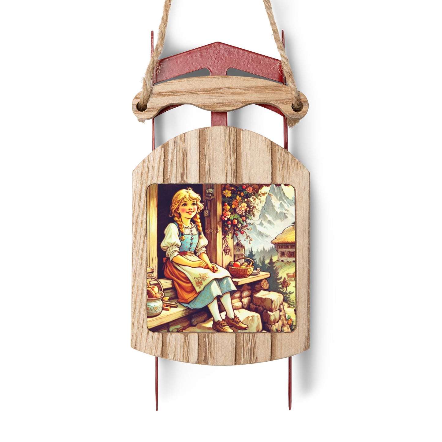 Heidi, Johanna Spyri, Book, Literary Ornament, Christmas, Holiday, Gift, Sled, Ornament, Switzerland, Stocking Stuff