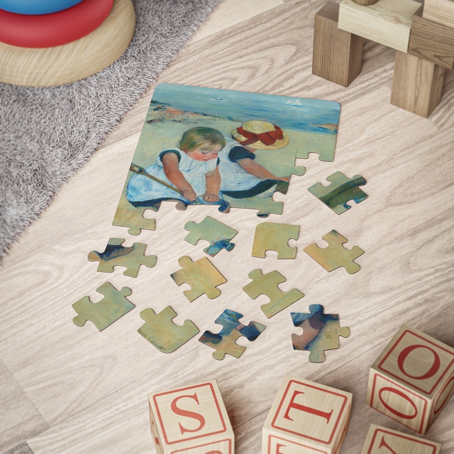 Kids' Puzzle, Mary Cassatt Beach Art, 30-Piece | Educational Fun, Family Activity, Creativity Booster, Ideal Gift for Children, Birthday,