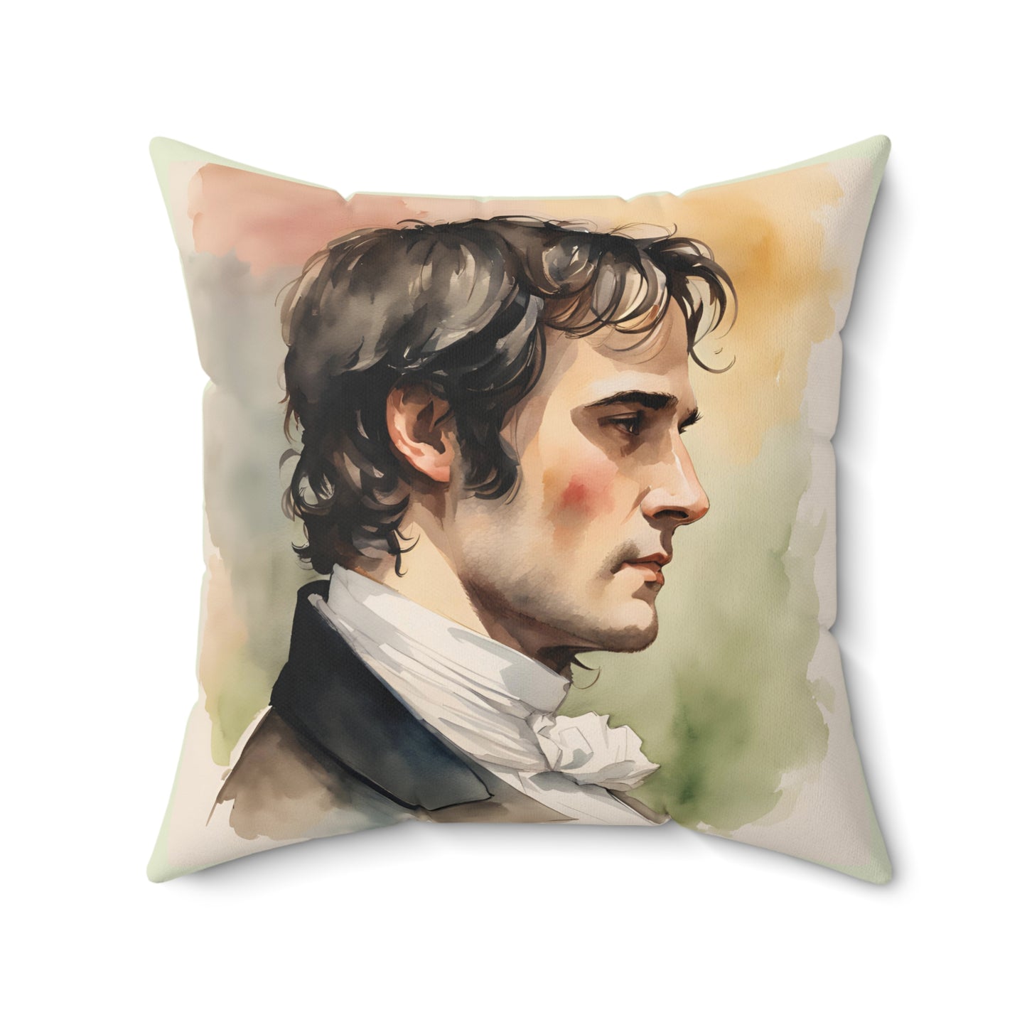 Literary Square Pillow, Darcy Pride and Prejudice Austenite Regency Book Nook Library Cushion, Home Decor, Reading Gift, Literary Fan, Book