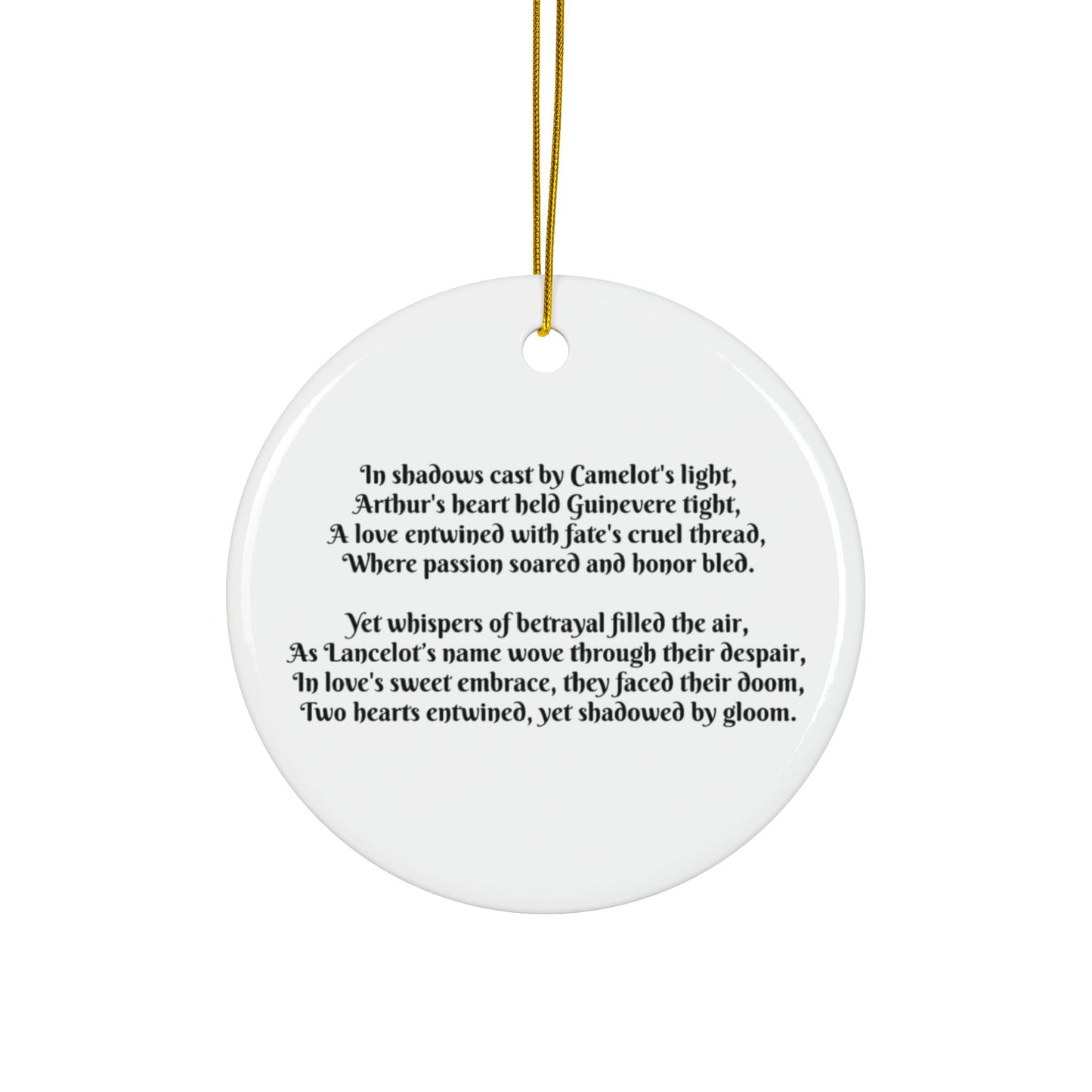 King Arthur, Guinevere, Camelot, Knights, Medieval, Christmas, Holiday Tree, Gift, Tag, Ceramic Ornaments, Double-Sided