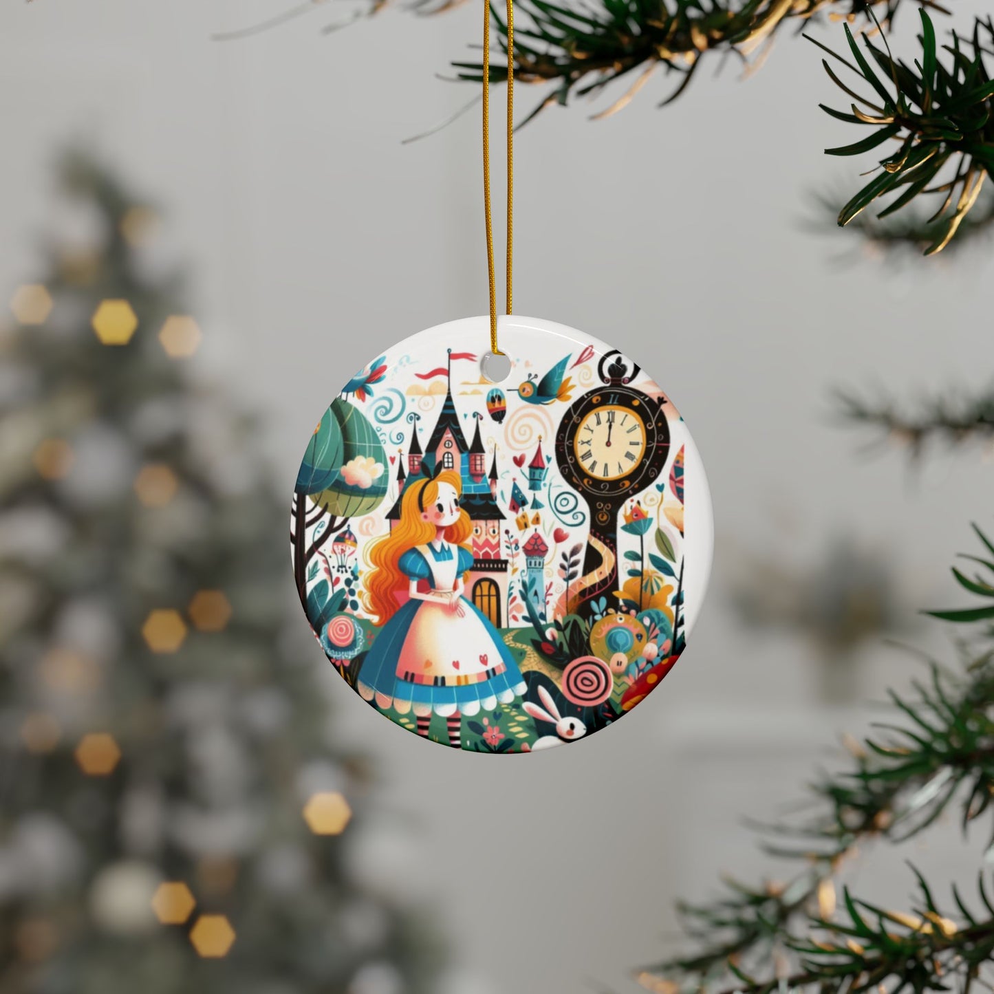 Ceramic Ornaments, 2-Side Print, (1pc, 3pcs, 5pcs, 10pcs)