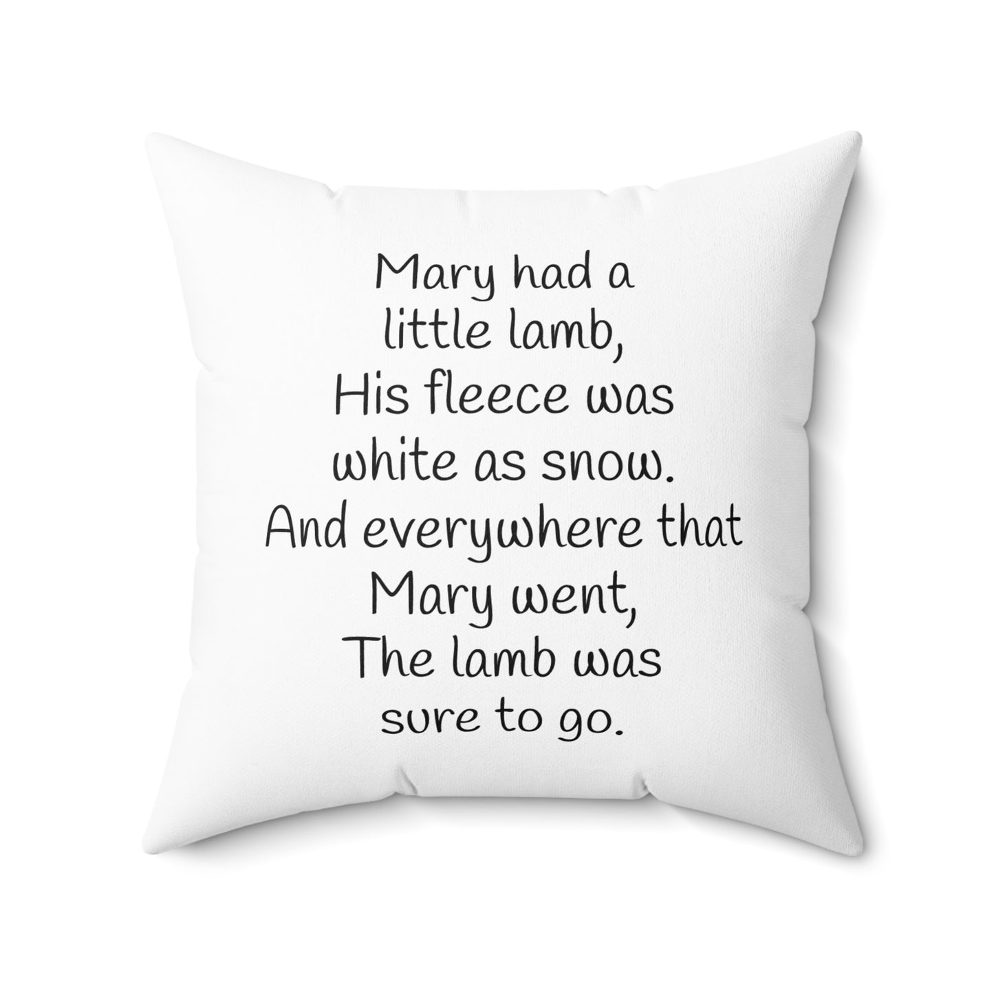 Mary Had A Little Lamb Pillow Cover, Farmhouse Nursery Decor, Cozy Cushion, Kids Gift, Storybook Pillow, Square Pillowcase, Polyester