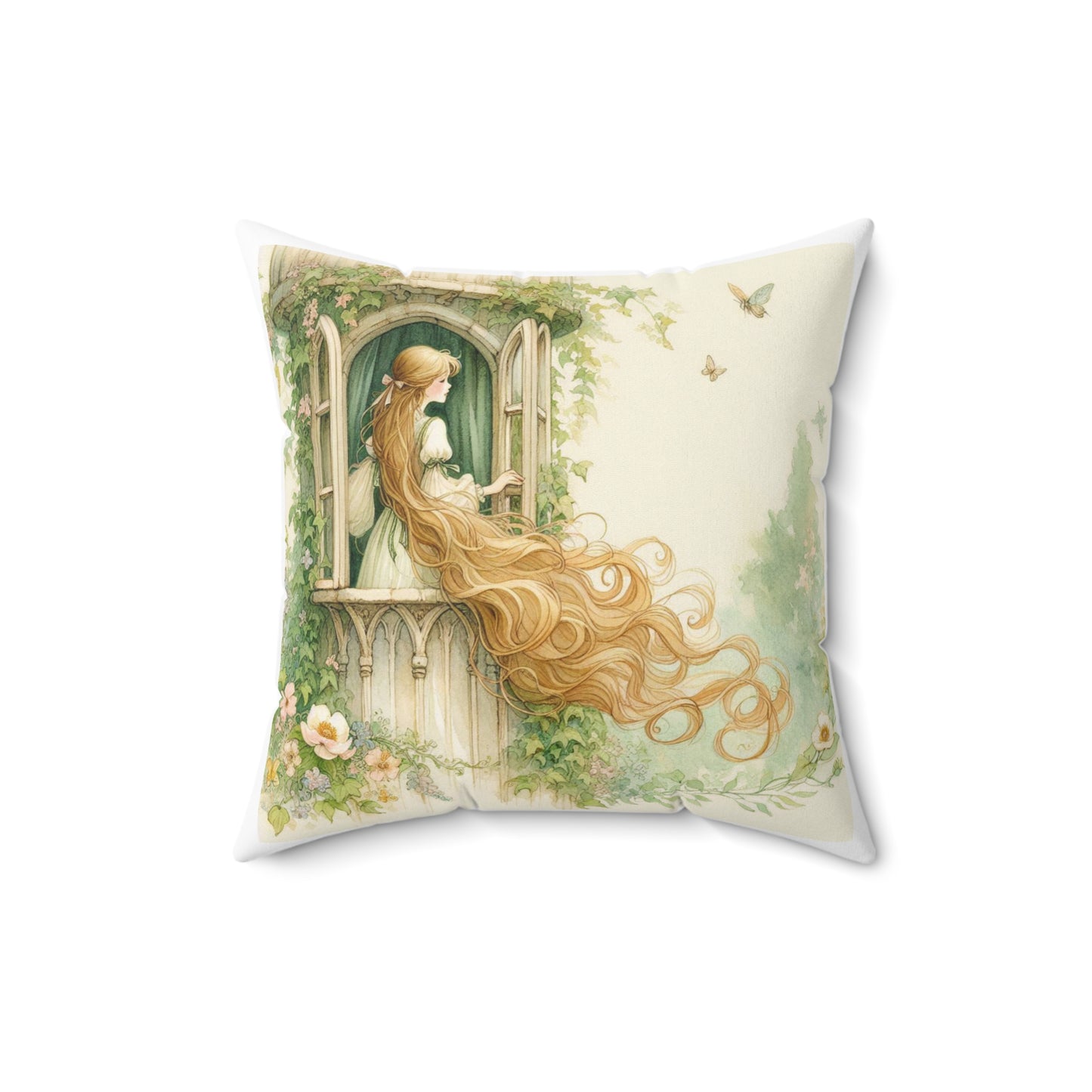 Fairy Tale Pillow, Rapunzel, Whimsical Home Decor | Magical Gift, Cozy Living, Bedroom Accent, Poetry Cushion, Fantasy Decor