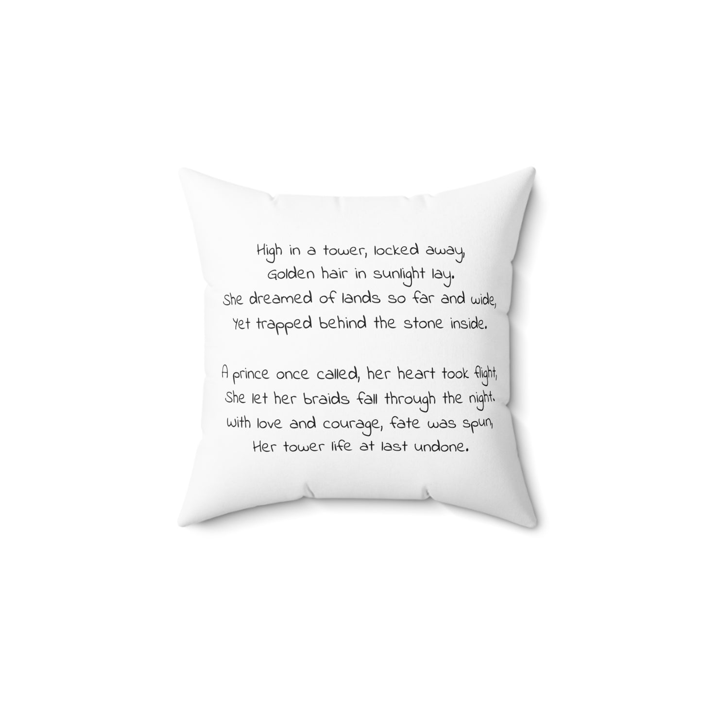 Fairy Tale Pillow, Rapunzel, Whimsical Home Decor | Magical Gift, Cozy Living, Bedroom Accent, Poetry Cushion, Fantasy Decor
