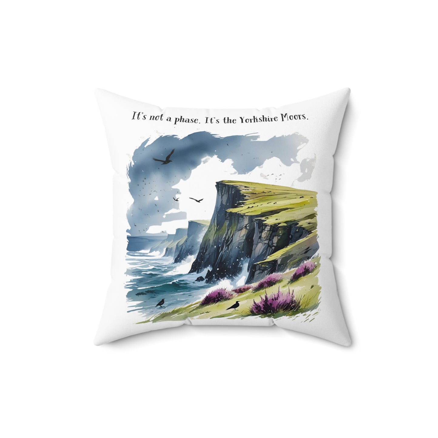 Literary Throw Pillow, Wuthering Heights Cushion, Emily Bronte Home Decor, Romance Lovers Gift, Yorkshire Moors Accent Pillow, Coastal Phase