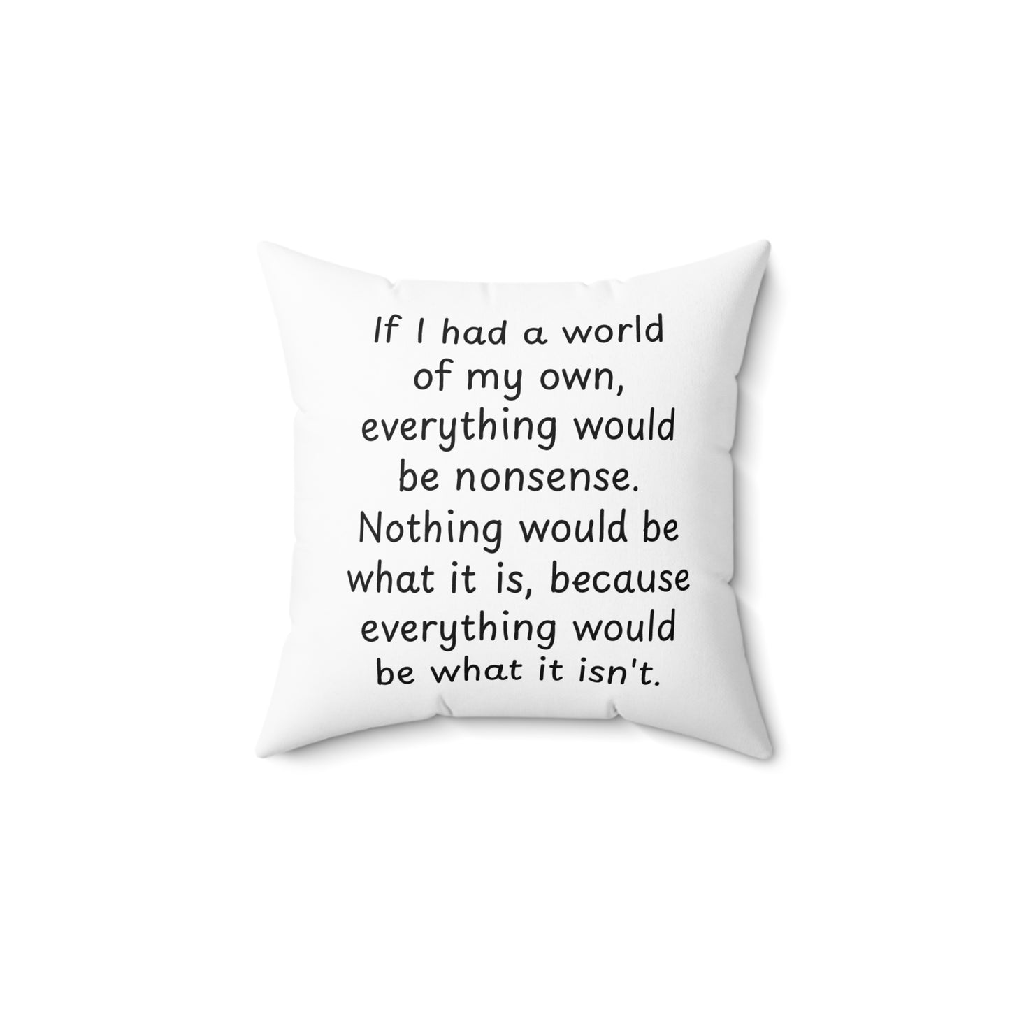 Literary Cushion Pillow, Alice in Wonderland Lewis Carroll Book Nook Library Home Decor, Square Pillow, Novel Gift, Reading Themed Room