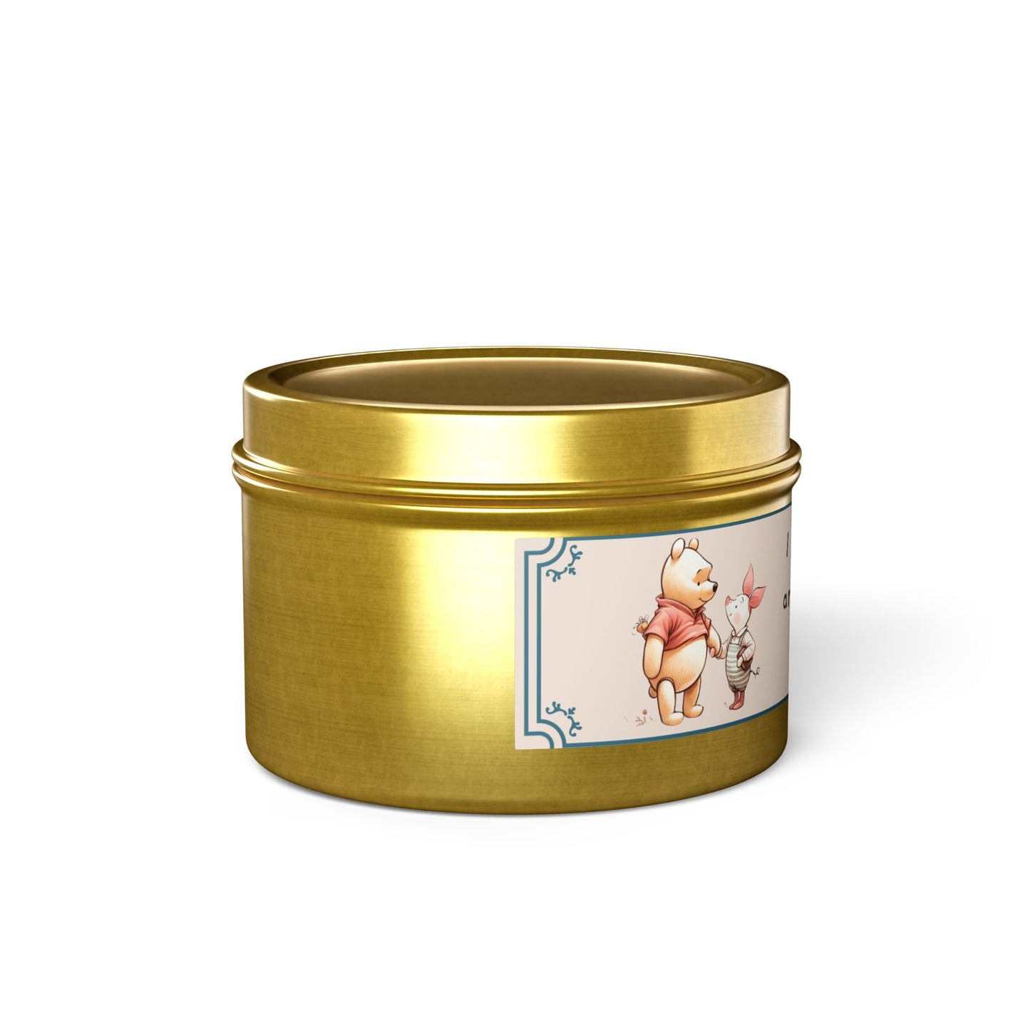 Tin Candles, Winnie the Pooh Piglet Baby Shower Party Birthday Gift, Soy Wax Candle Holder, Home Decor, Custom Scented Candle, Gift Set,
