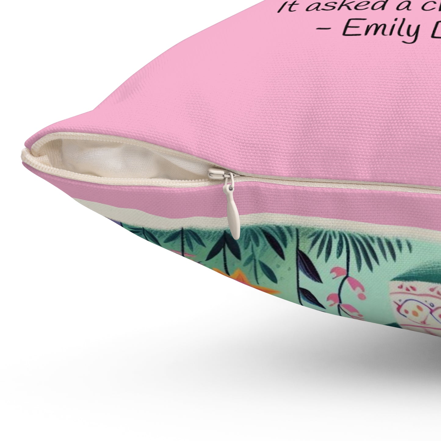 Poetry Pillow, Emily Dickinson Inspired, Hope is a Thing with Feathers, Whimsical Decor, Kids Room Accessories, Book Lover Gift, Library