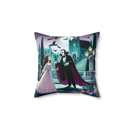 Gothic Couple Series, Phantom of the Opera, Christine and Erik, Gaston Leroux, Literary Pillow, Square Pillow, Book Nook, Library, Decor