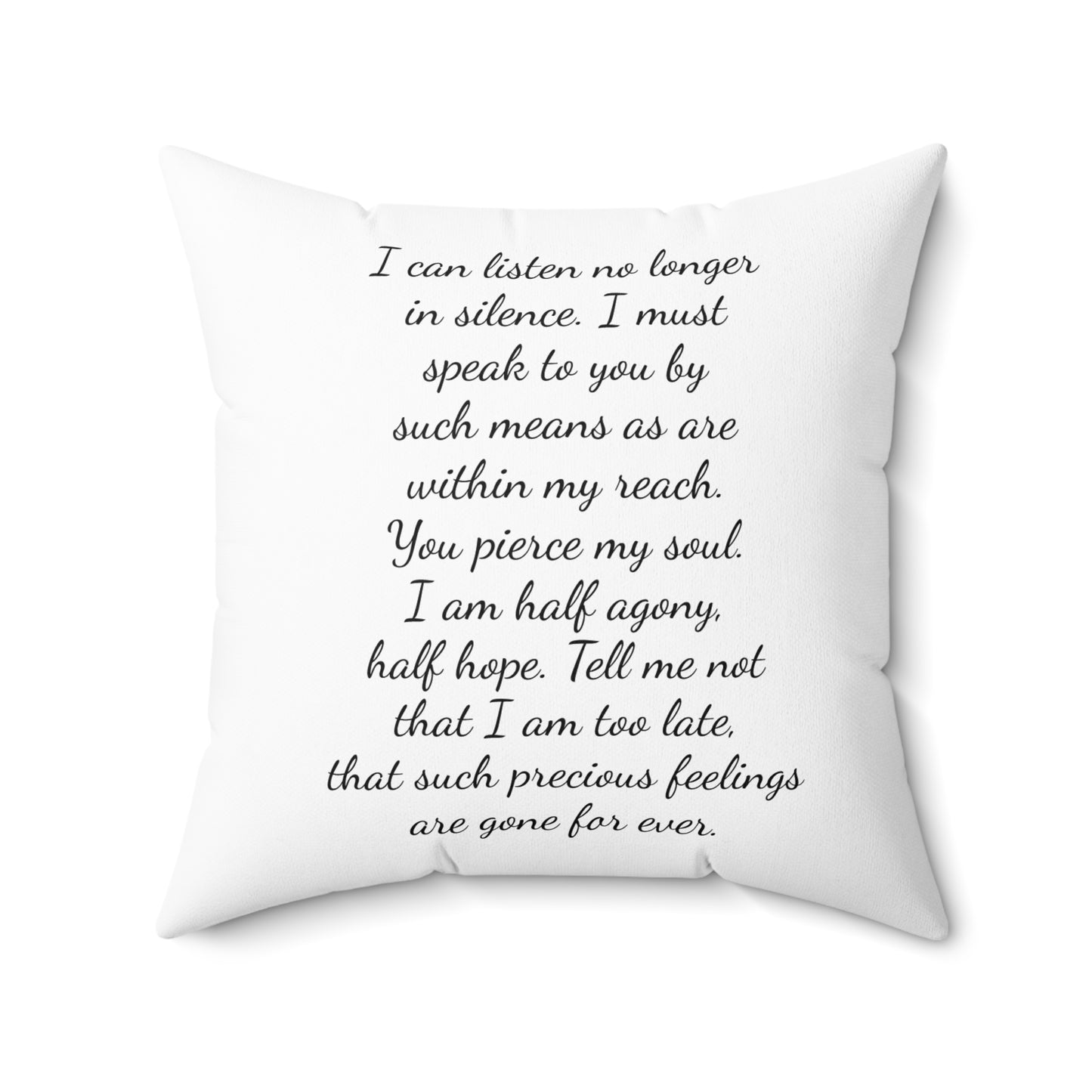 Jane Austen Pillow, Literary Home Decor, Regency Quote Cushion, Persuasion Gift, Spun Polyester Square Pillow