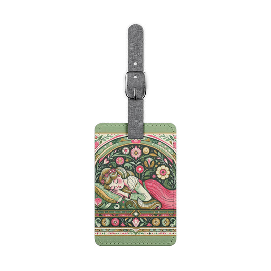 Luggage Tag, Sleeping Beauty Fairy Tale Travel Accessory, Princess Bag Tag, Adventure Gift, Baggage Identifier, Storybook Vacation Supply,