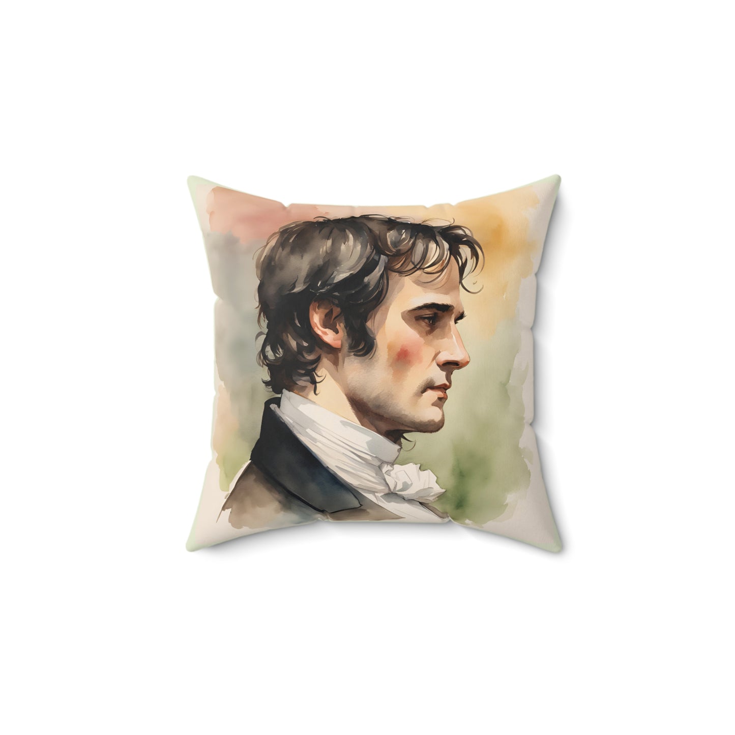 Literary Square Pillow, Darcy Pride and Prejudice Austenite Regency Book Nook Library Cushion, Home Decor, Reading Gift, Literary Fan, Book