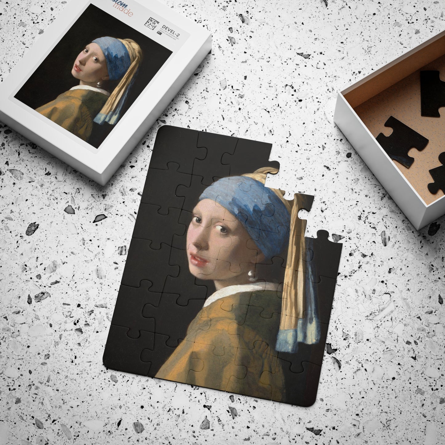 Kids' Puzzle, 30-Piece - Vermeer Girl with a Pearl Earring Educational Gift, Art History Teacher Classroom Activity, Children Jigsaw Fun,