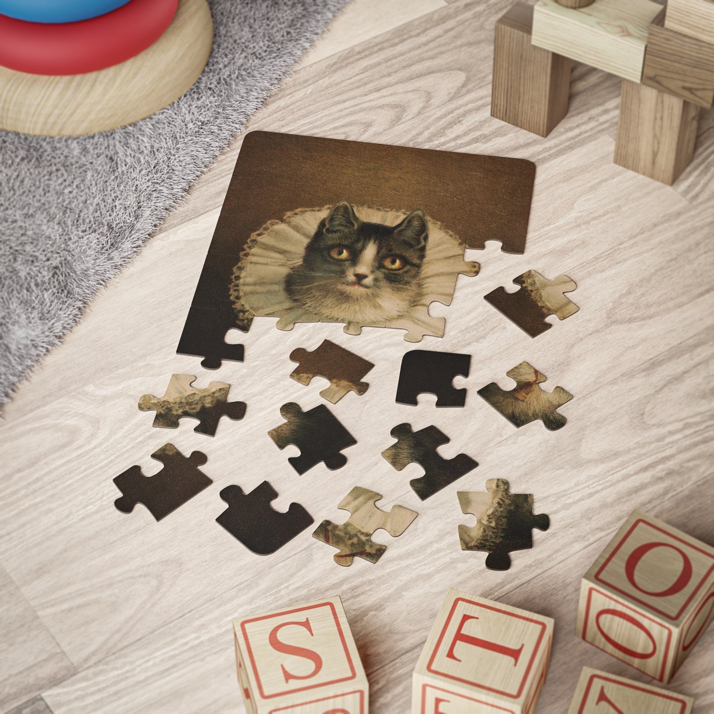 Kids' Puzzle, 30-Piece - The Cat Widow Portrait by L Prang & Co - Educational Classroom Teacher Art History Gift