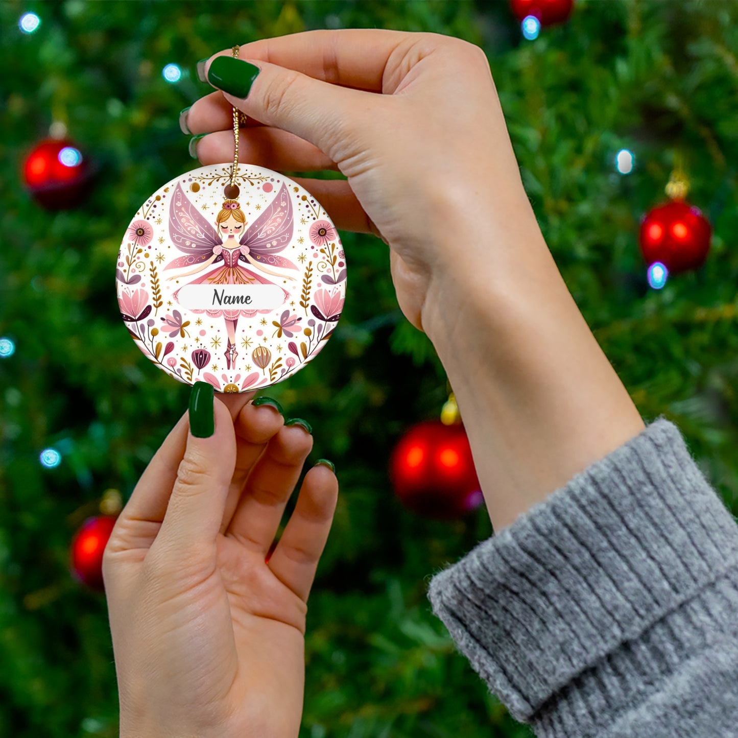 Custom Personalized Name, Sugar Plum Fairy, Nutcracker,  Ballet, Ballerina, Dance, Christmas, Stocking Stuffer, Ceramic Ornament
