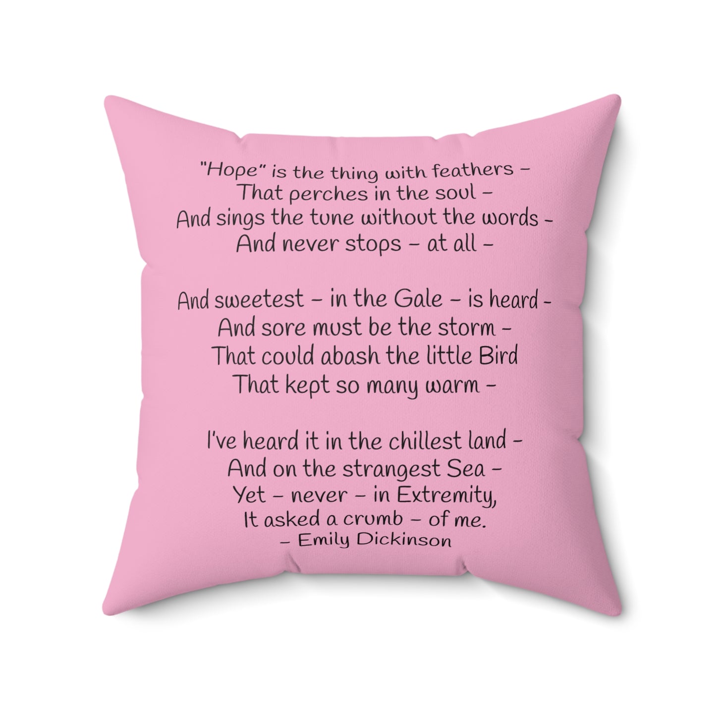 Poetry Pillow, Emily Dickinson Inspired, Hope is a Thing with Feathers, Whimsical Decor, Kids Room Accessories, Book Lover Gift, Library