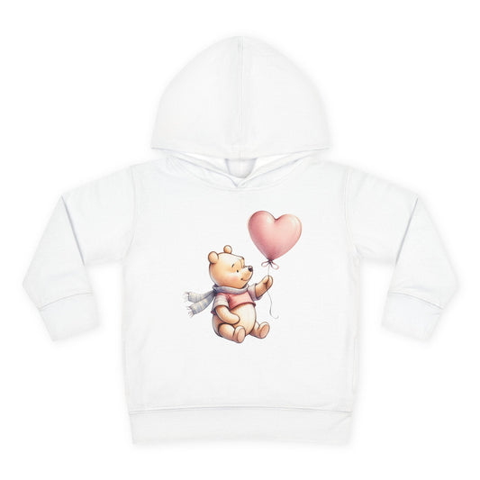 Winnie the Pooh Valentine Toddler Fleece Hoodie, AA Milne Shirt, Kids Sweatshirt, Cute Gift for Toddlers, Cozy Children's Pullover Jacket