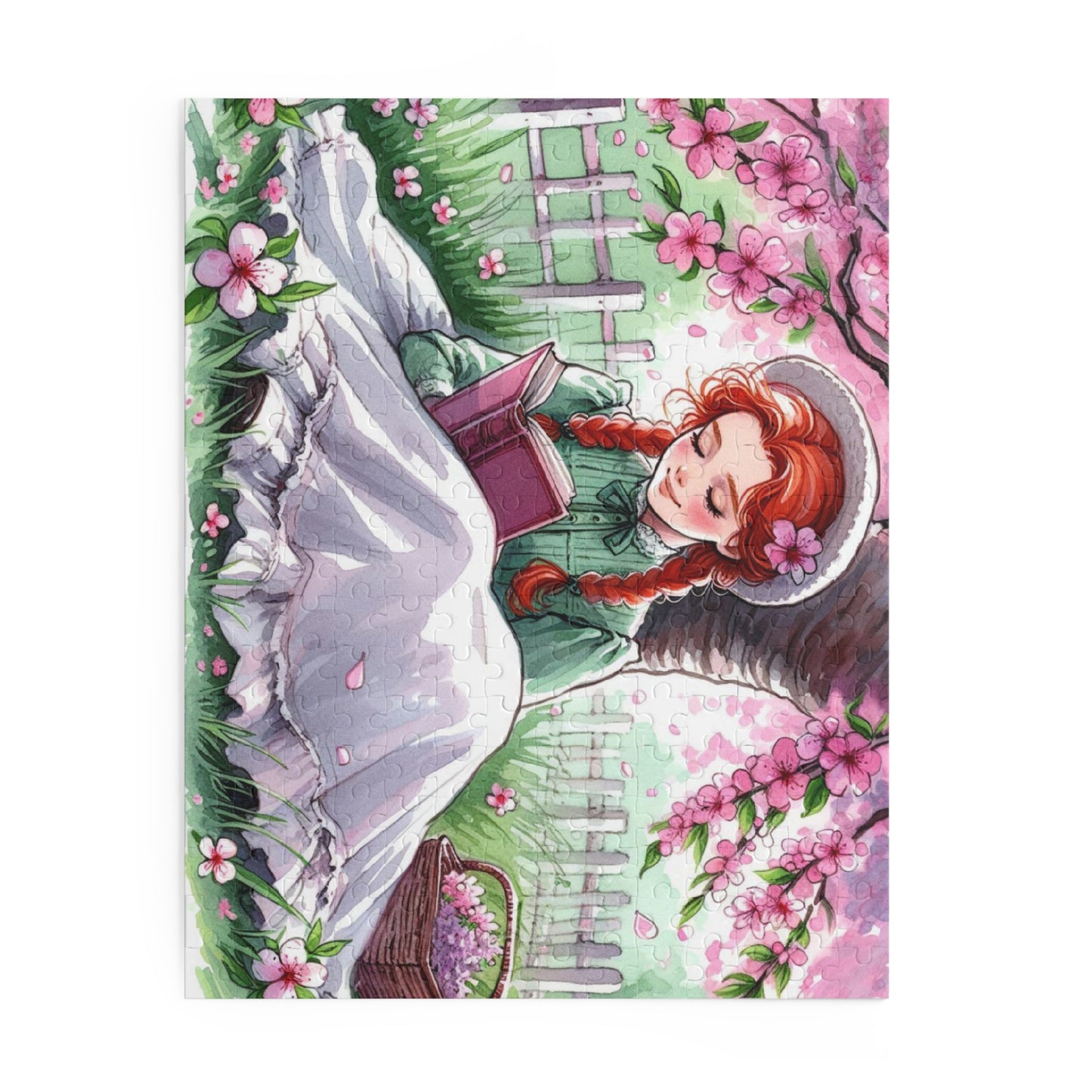 Jigsaw Puzzle, Anne of Green Gables Charming Floral Scene Puzzle, 120-500 Pieces, Perfect Gift for Puzzle Lovers, Springtime Indoor