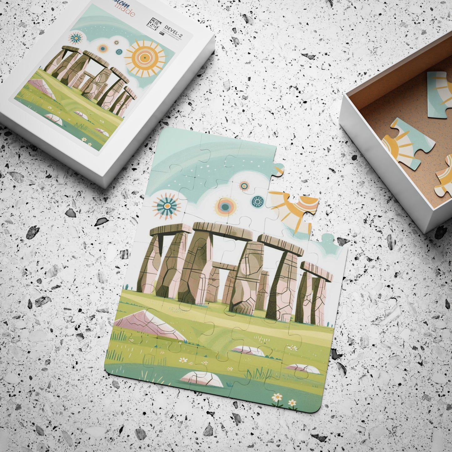 Kids Puzzle, Stonehenge Seven Wonders of the World, Educational Game, 30 Piece Jigsaw, Fun Learning Activity, Children Gift, Travel Theme