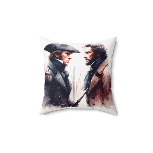 Les Miserables Pillow, Literary Victor Hugo Cushion, Jean Valjean, Javer, Book Nook, Library Decor - Spun Polyester Square Pillow, Home