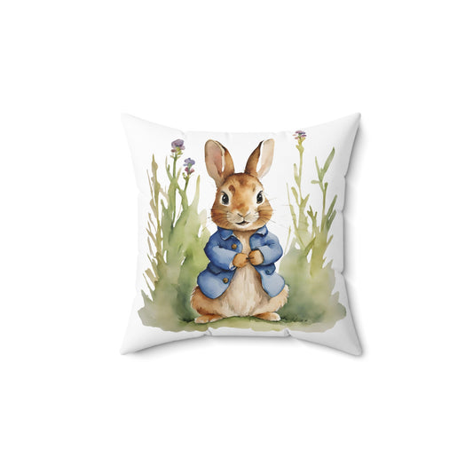 Peter Rabbit, Beatrix Potter, Spring, Easter,  Square Pillow, Literary Home Decor