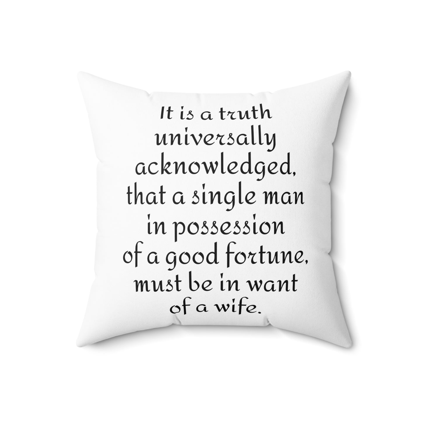 Pride and Prejudice, Jane Austen, Regency, Square Pillow