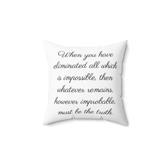 Literary Cushion Pillow, Sherlock Holmes, Watson, Elementary Decor, Book Nook, Sir Arthur Conan Doyle, Library Pillow, Spun Polyester Square
