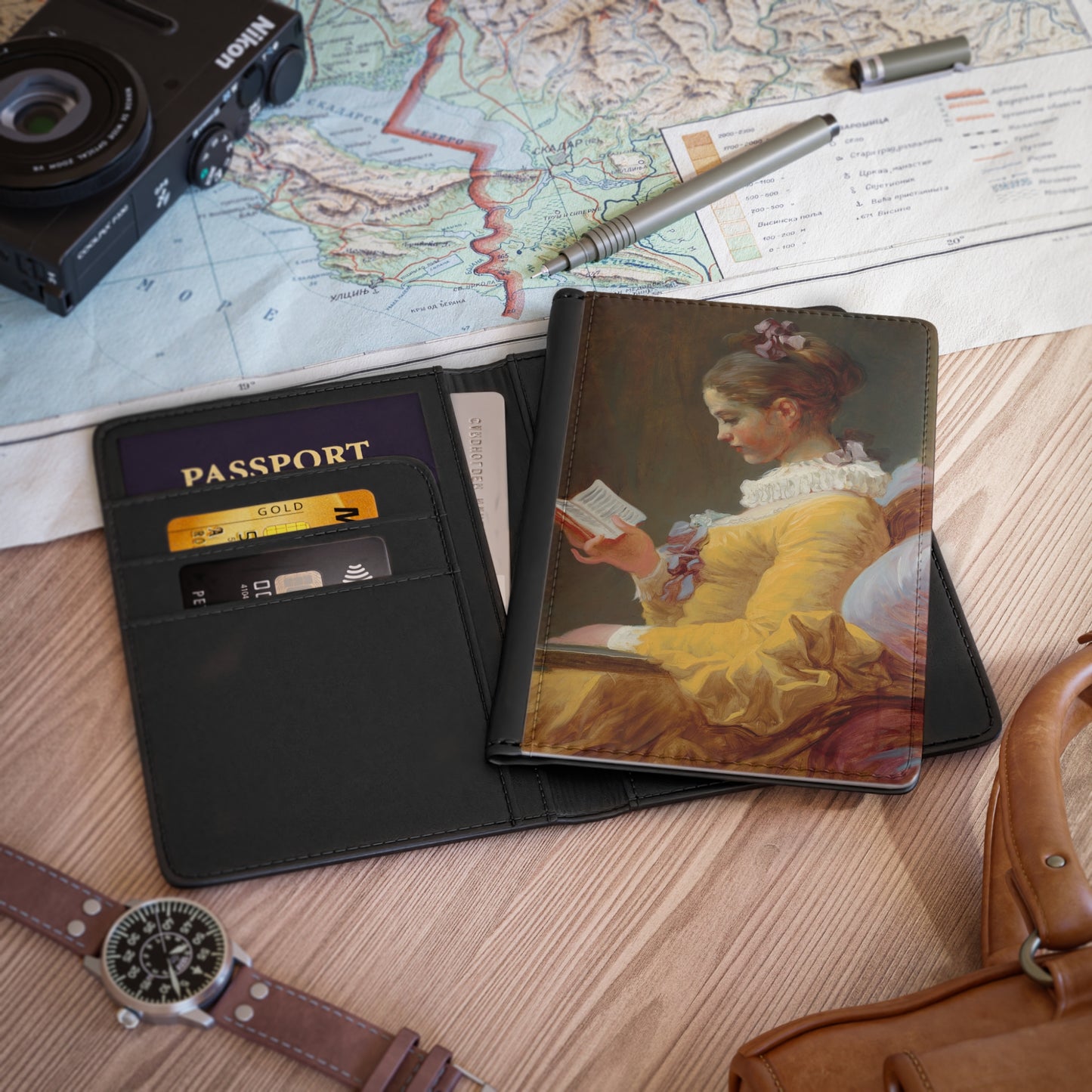 Fragonard, The Reader, Passport Cover, Travel, Gift