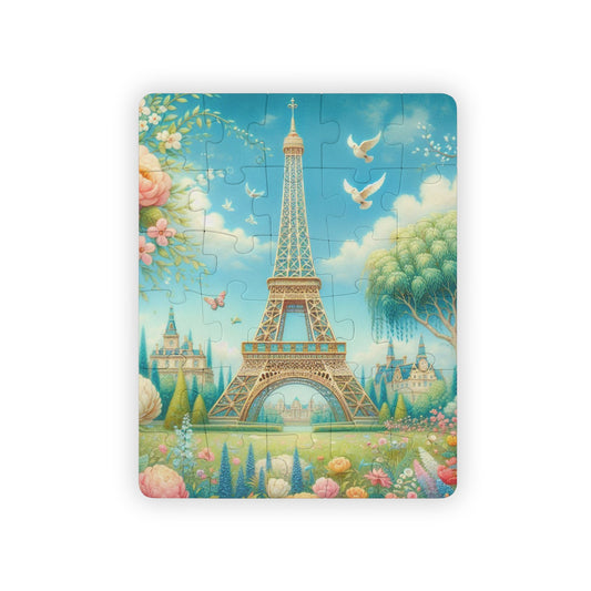 Kids' Parisian Adventure Puzzle, 30-Piece, Colorful Kids Puzzle, Eiffel Tower Theme, Fun Family Activity, Educational Toy, Gift for Children