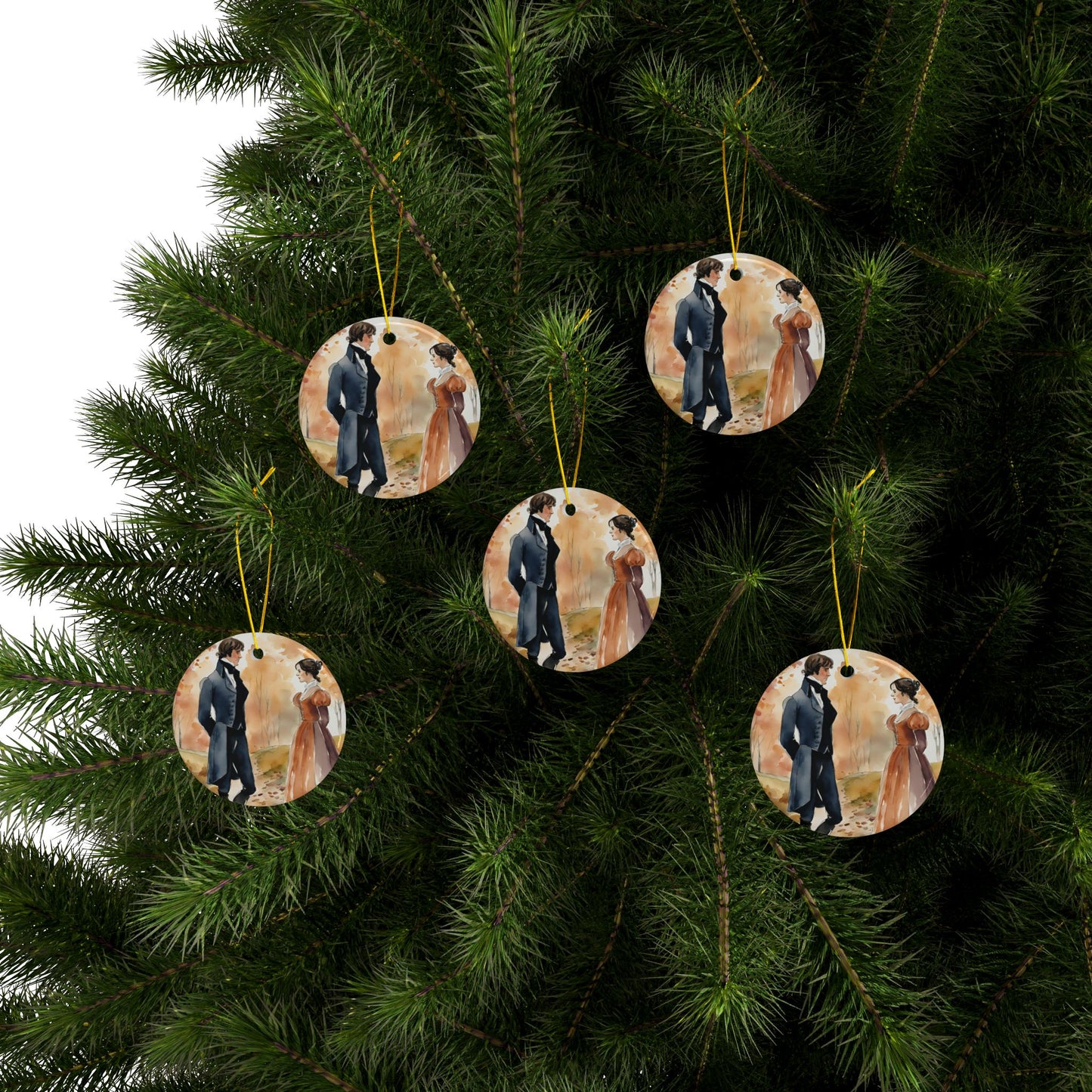 Pride and Prejudice, Jane Austen, Gift Tag, Ceramic Ornaments, 2-Side Print, (1pc, 3pcs, 5pcs, 10pcs), Holiday, Christmas, Stocking Stuffer