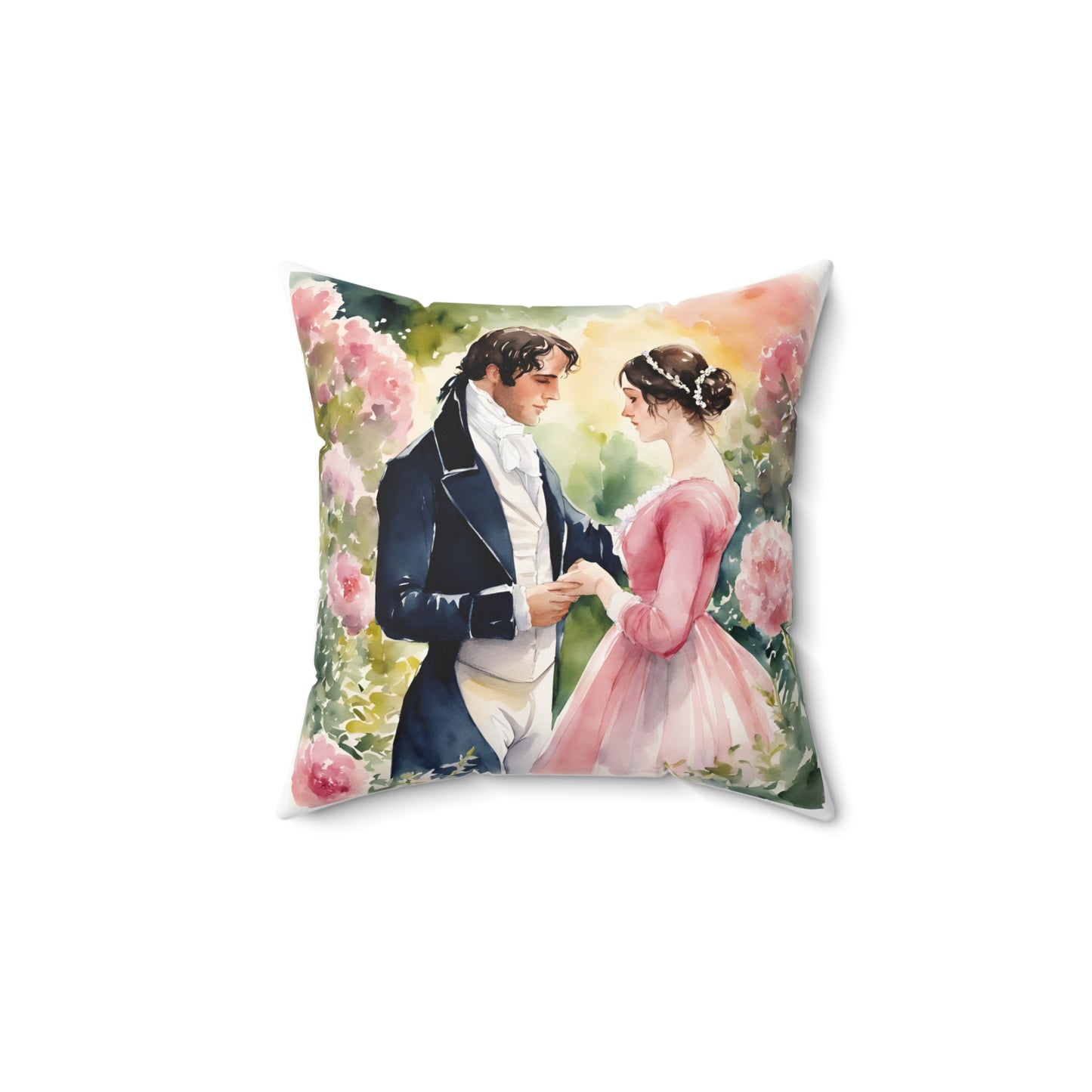Jane Austen Pride and Prejudice Square Pillow - Regency Home Decor Cushion, Book Lover Gift, Library Accent Pillow