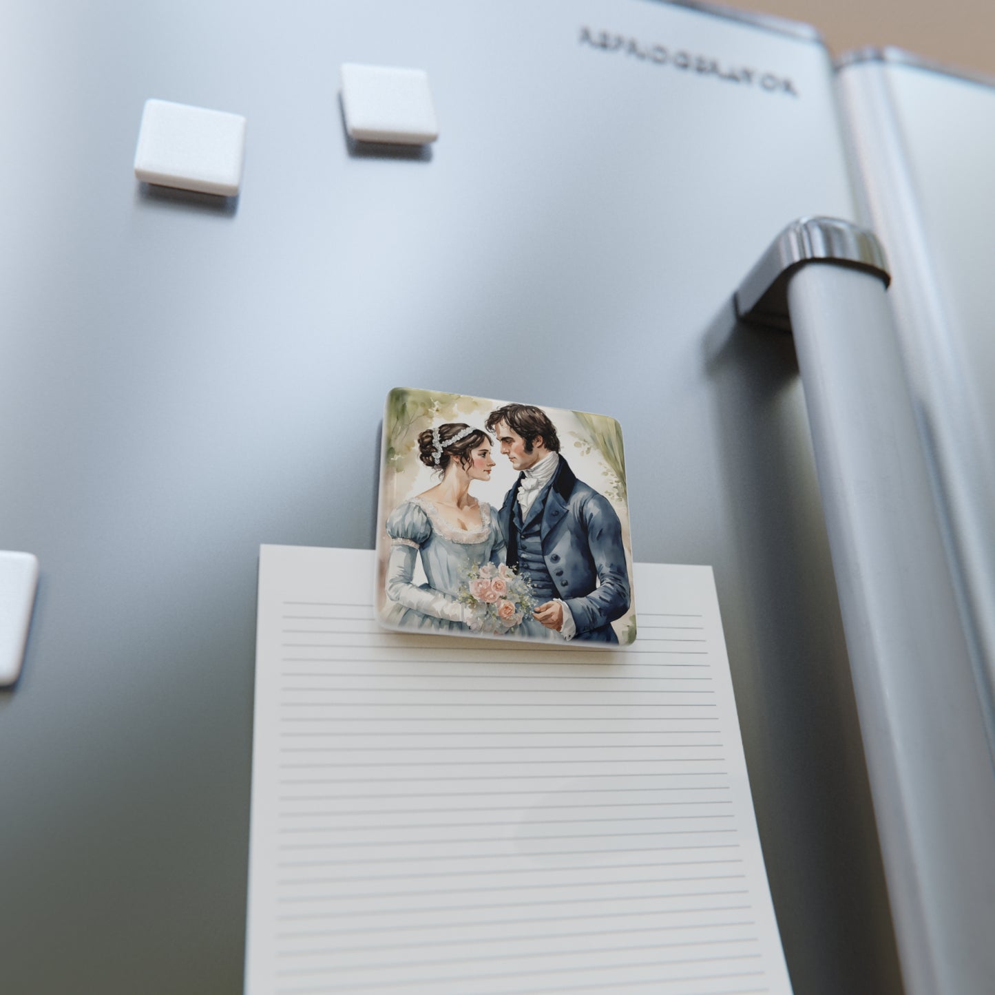 Regency Pride and Prejudice Porcelain Magnet - Gift for Book Lovers, Stocking Stuffer, Darcy and Elizabeth Fans, Literary Decor, Wedding