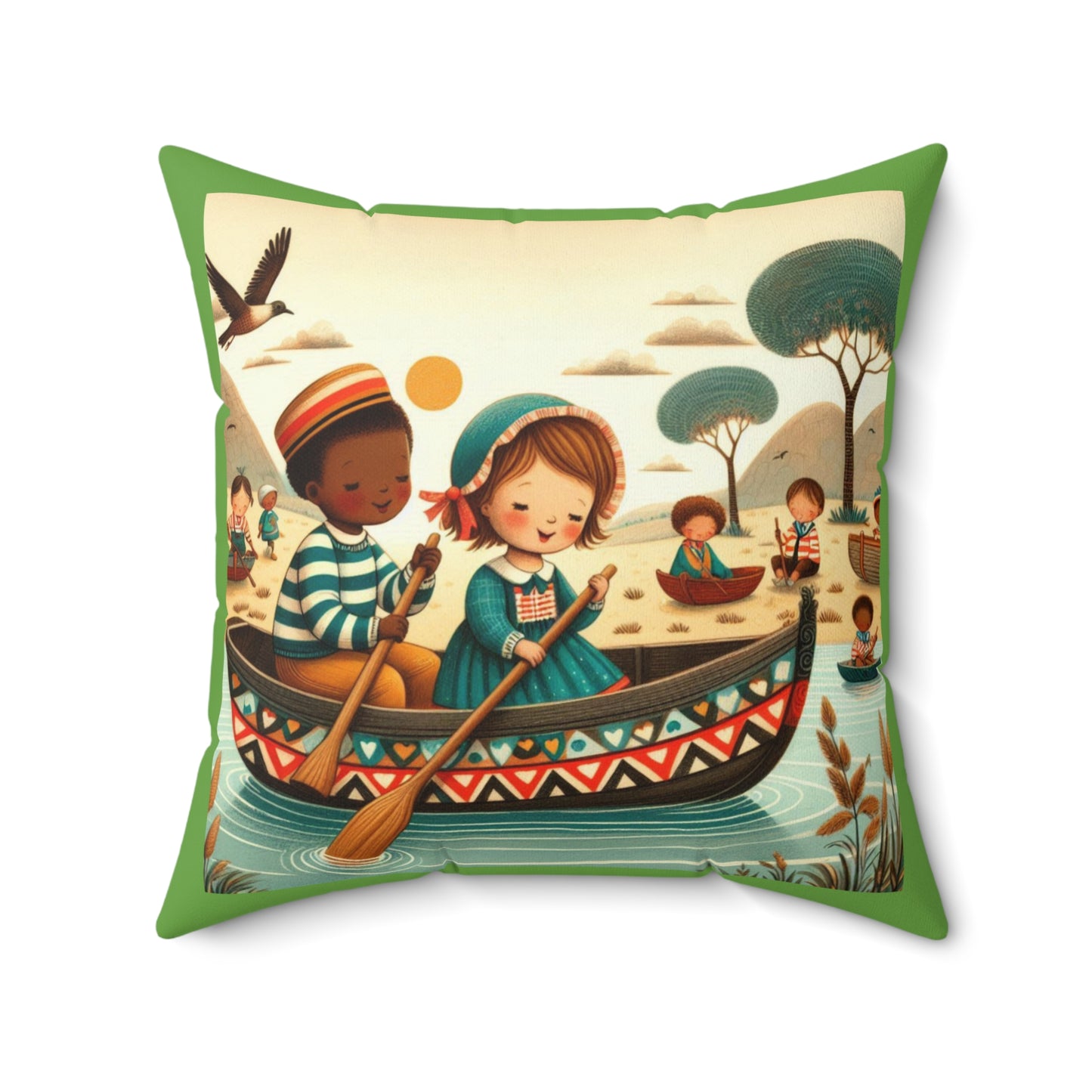 Africa, Afrikaans, Row Row Your Boat, Square Pillow, Nursery Rhyme, Library, Book Nook, Reading Corner, Educational, Gift Classroom
