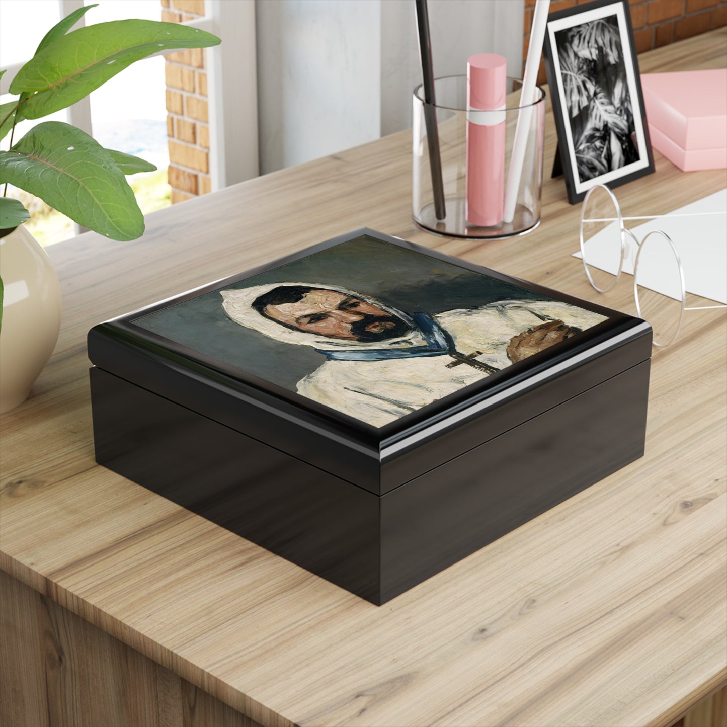 Gothic Gift, Paul Cezanne, Monk, Portrait, Jewelry Box